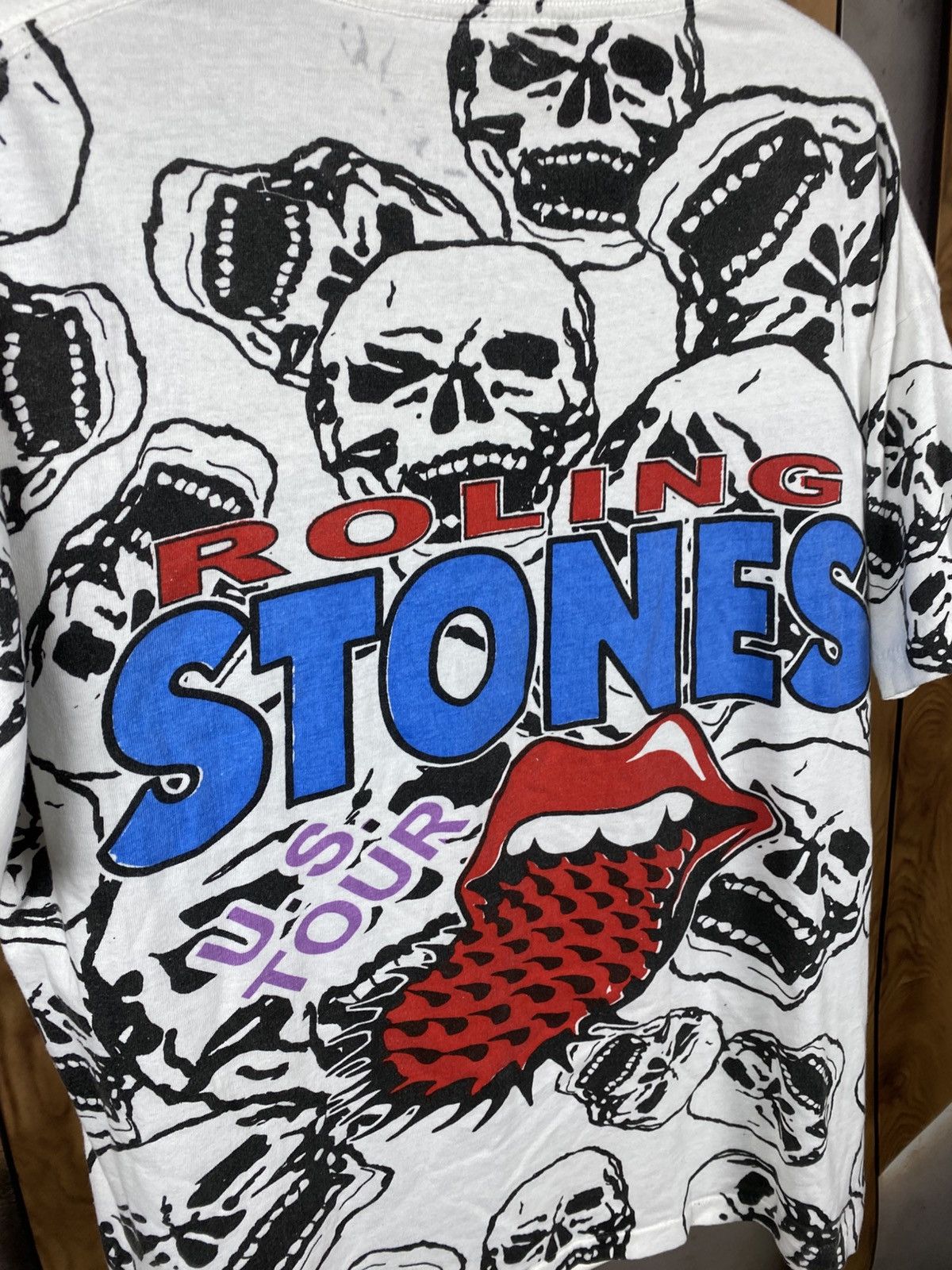 The Rolling Stones 💀Vintage 90s T-Shirt Rolling Stones Overprint U.S Tour Tee💀 Size US L / EU 52-54 / 3 - 4 Thumbnail