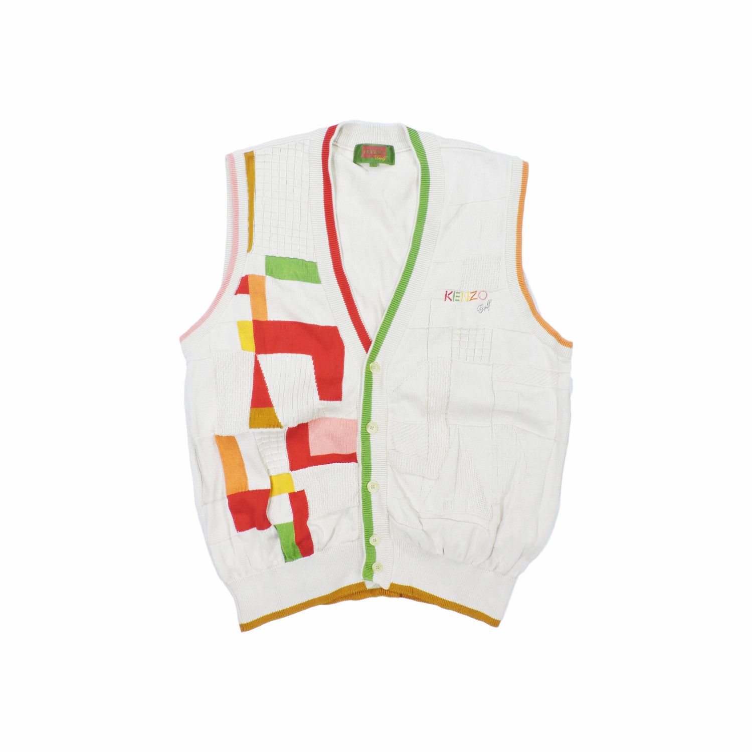Kenzo KENZO GOLF GEOMETRY MULTICOLOUR KNIT VEST Size US XL / EU 56 / 4 - 1 Thumbnail