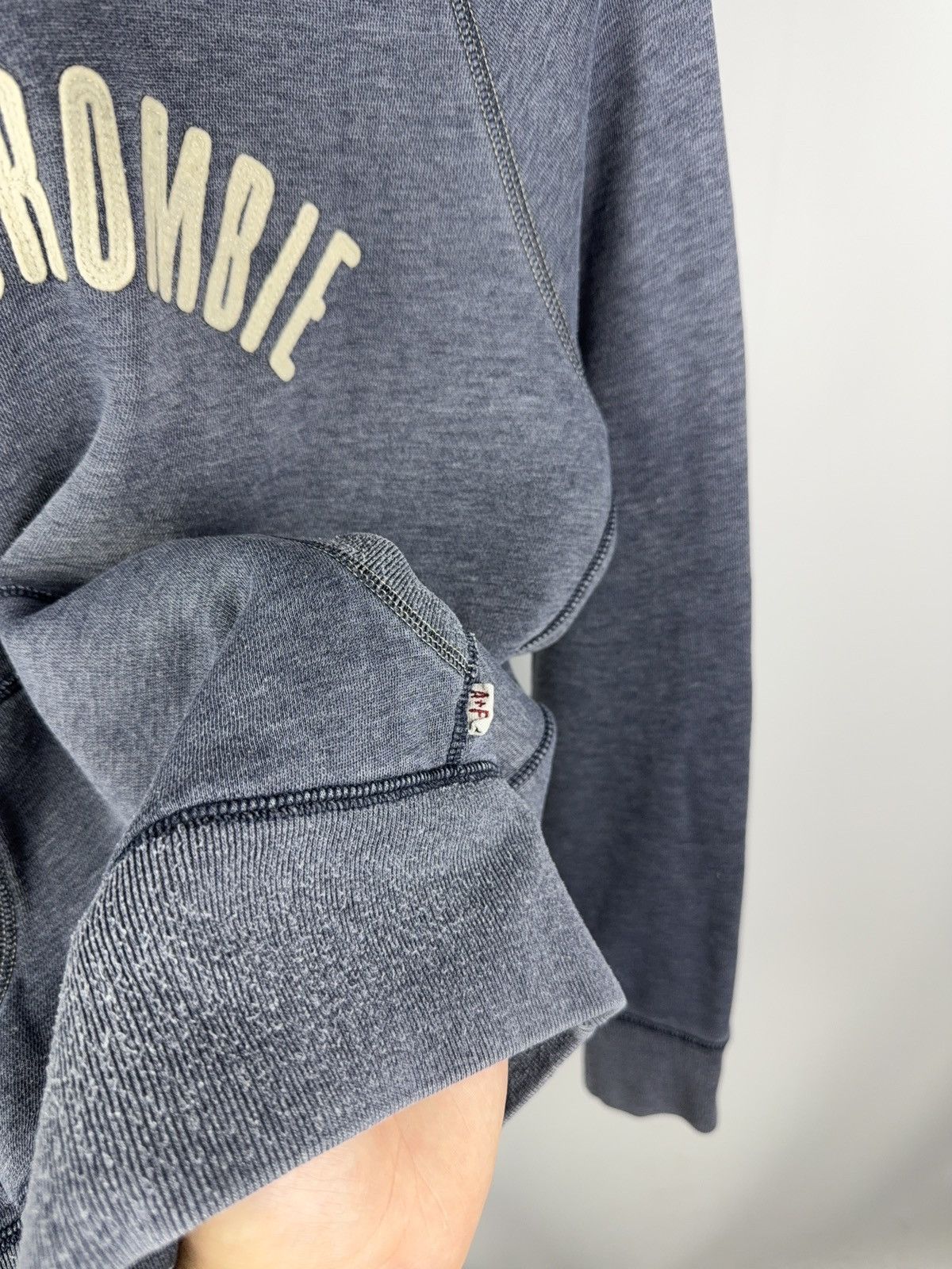Abercrombie & Fitch Vintage Y2K 00s Abercrombie Blue Hoodie Raglan Fit USA Style Size M / US 6-8 / IT 42-44 - 3 Thumbnail