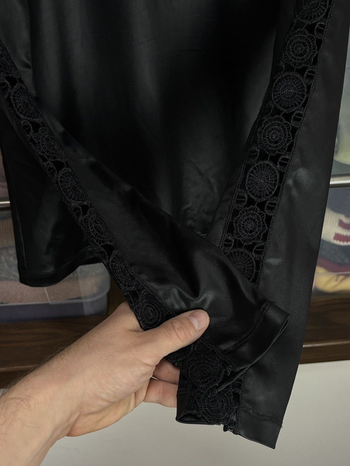 Givenchy Givenchy Leather-Look Top With Lace Details Designer Rare Size S / US 4 / IT 40 - 4 Thumbnail