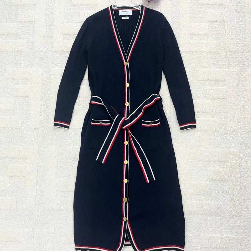 Thom Browne Thom Browne Navy Dress with Contrast Trim 0089 Size S / US 4 / IT 40 - 1 Thumbnail