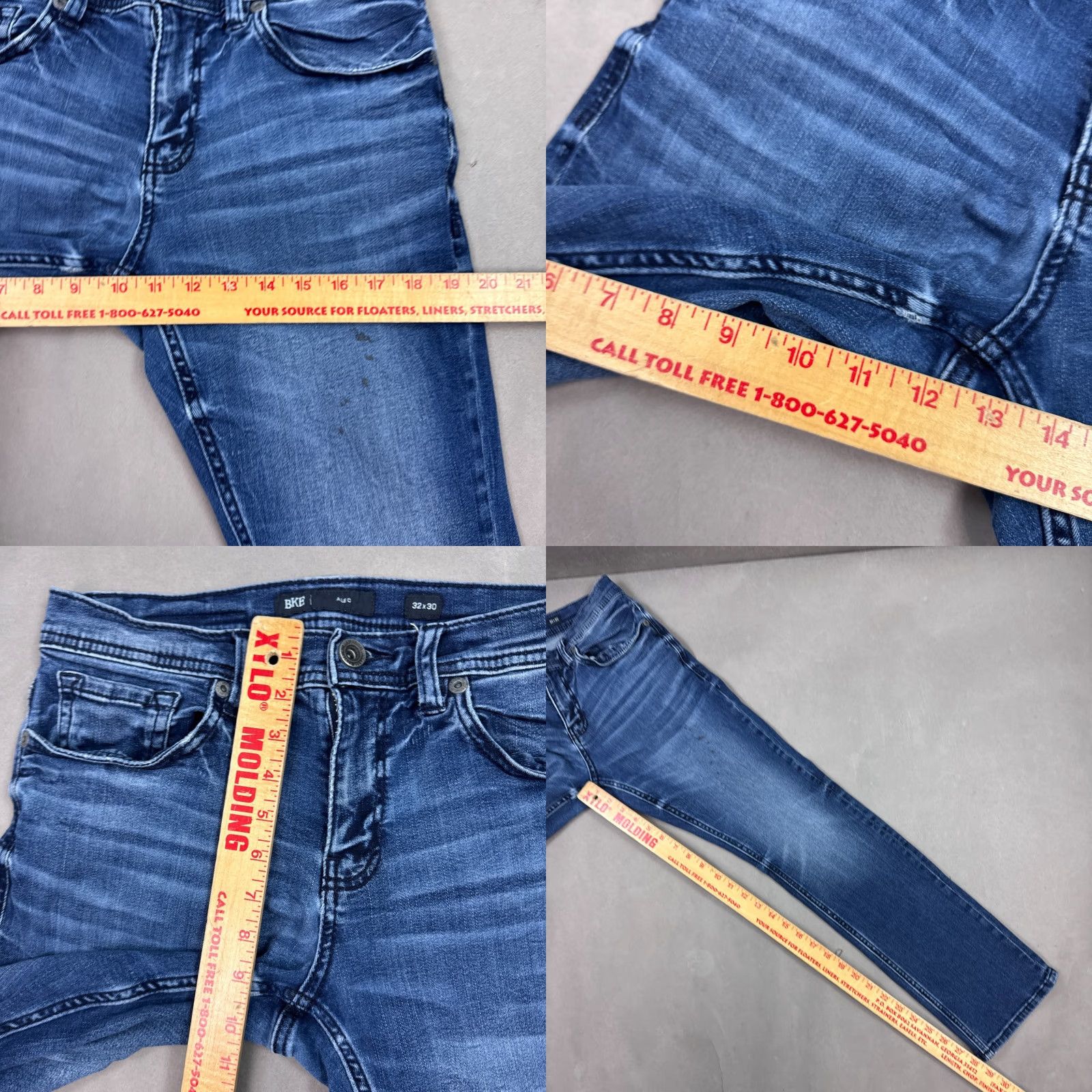 Vintage Buckle BKE Jeans Men 30x28 Blue Alec Denim Pant Faded Stretch Washout Pants Jeans Regular Size US 32 / EU 48 - 9 Thumbnail