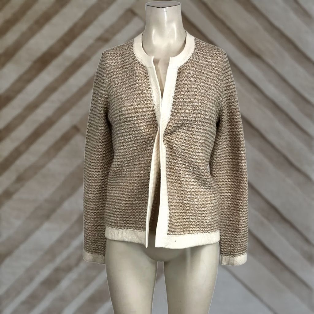 Loft LOFT - WOMEN'S MEDIUM - TAN LONG SLEEVE OPEN FRONT CARDIGAN Size M / US 6-8 / IT 42-44 - 1 Thumbnail