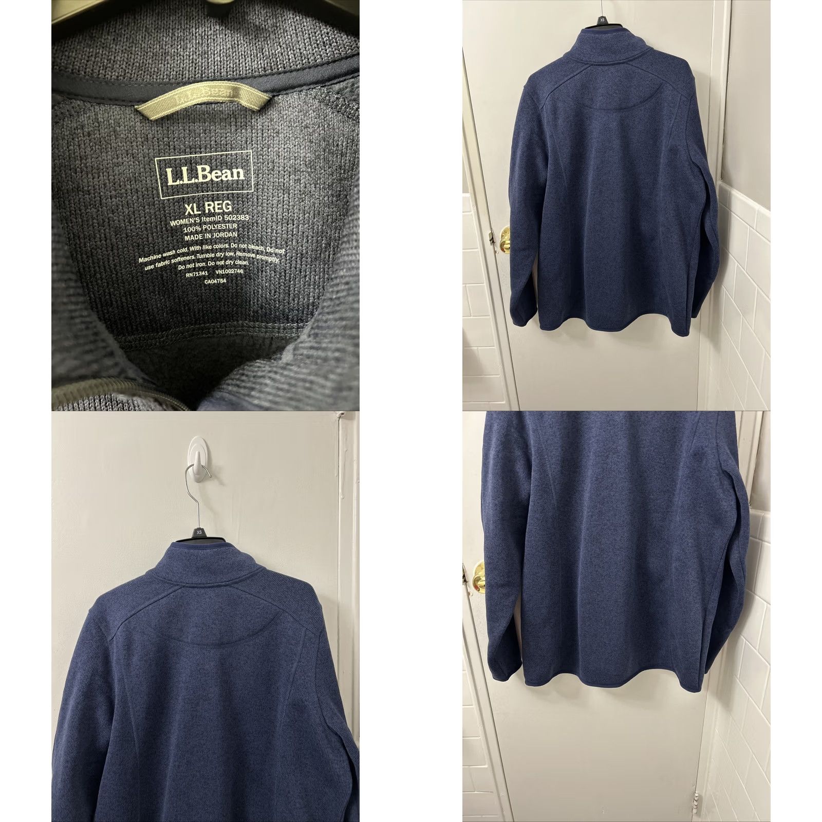 Vintage LL Bean Sweater Fleece Jacket Womens XL Navy Blue Full Zip Coat Womens XL Navy Blue Full Zip Jacket Size XL / US 12-14 / IT 48-50 - 8 Thumbnail
