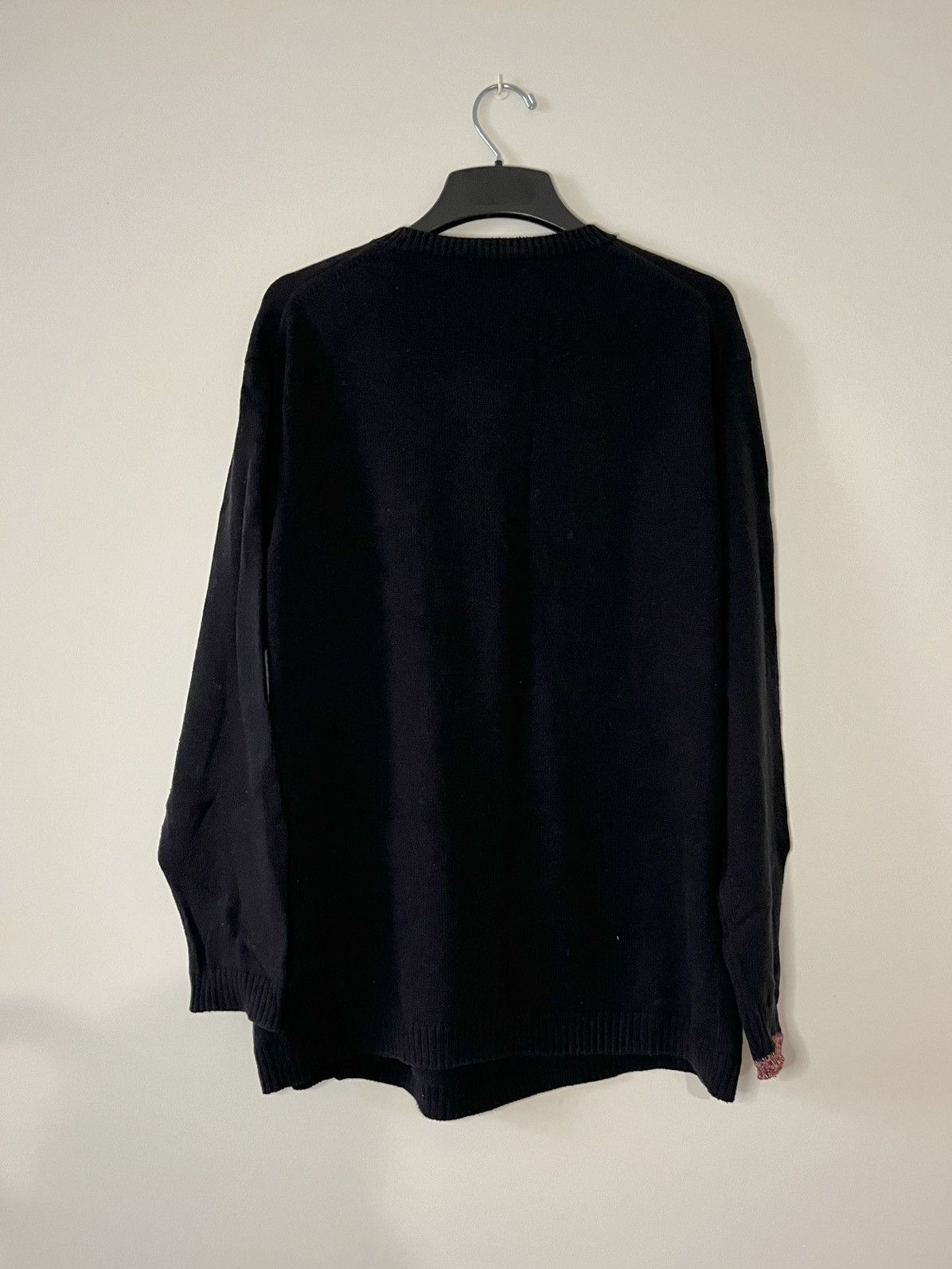 Yohji Yamamoto Yohji Yamamoto Black Kanji And Dog Knit Sweater Size US L / EU 52-54 / 3 - 2 Thumbnail