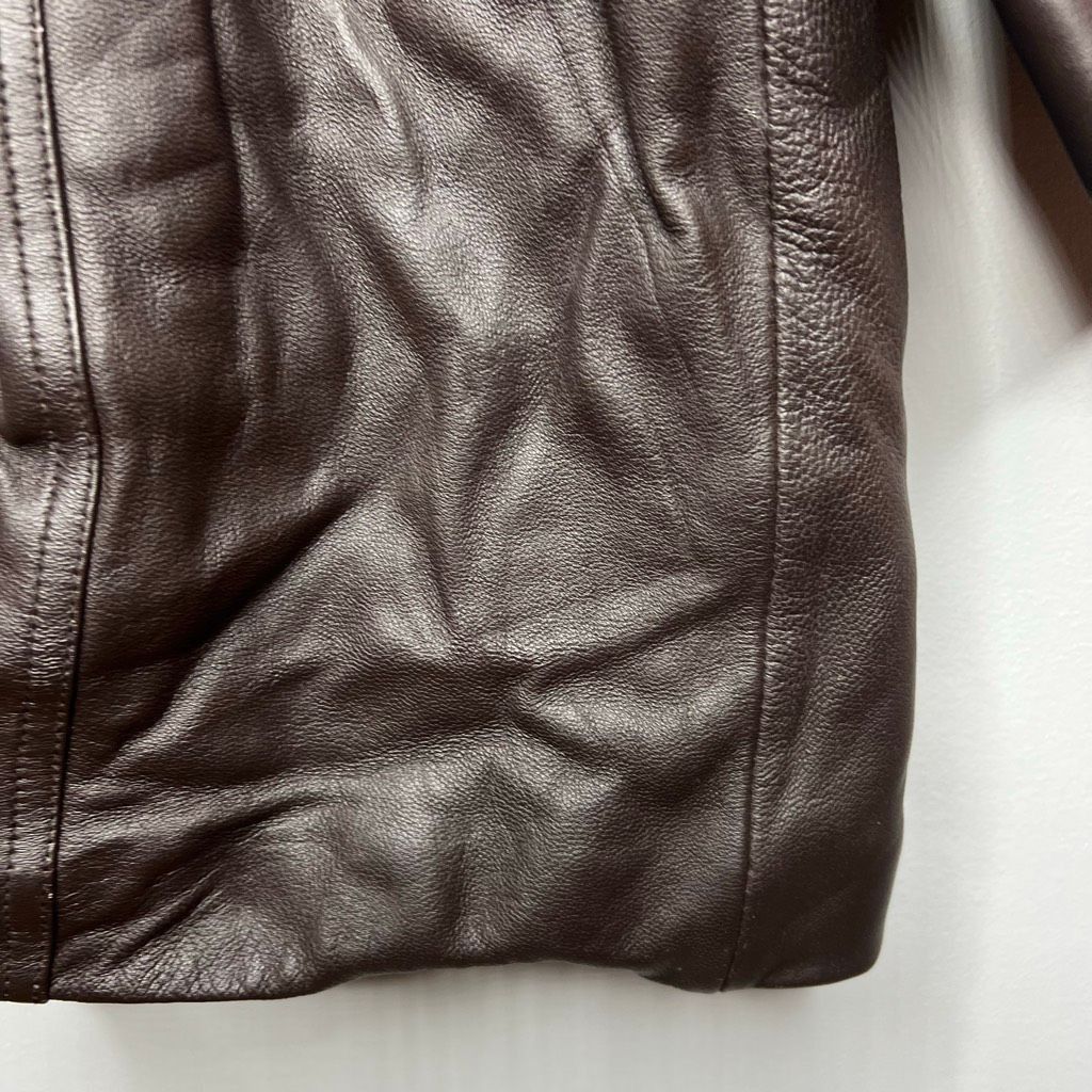 Vintage Jaclyn Smith, Y2K Long Jacket Dark Brown Genuine Leather Coat, Women’s X-Large Size XL / US 12-14 / IT 48-50 - 5 Thumbnail