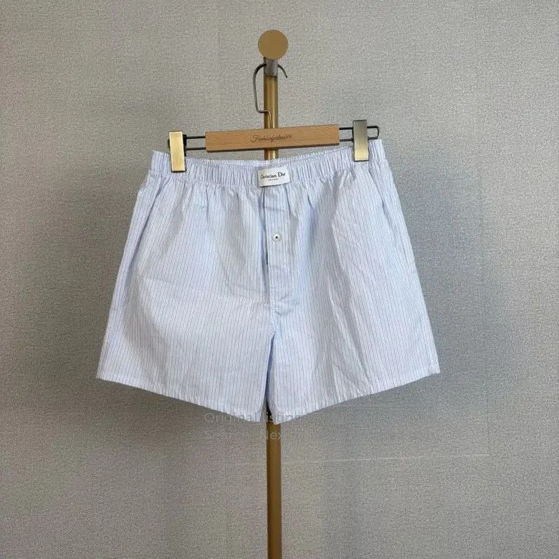 Dior Dior Summer Light Blue Cotton Striped Shorts . Size 26" / US 2 / IT 38 - 1 Thumbnail