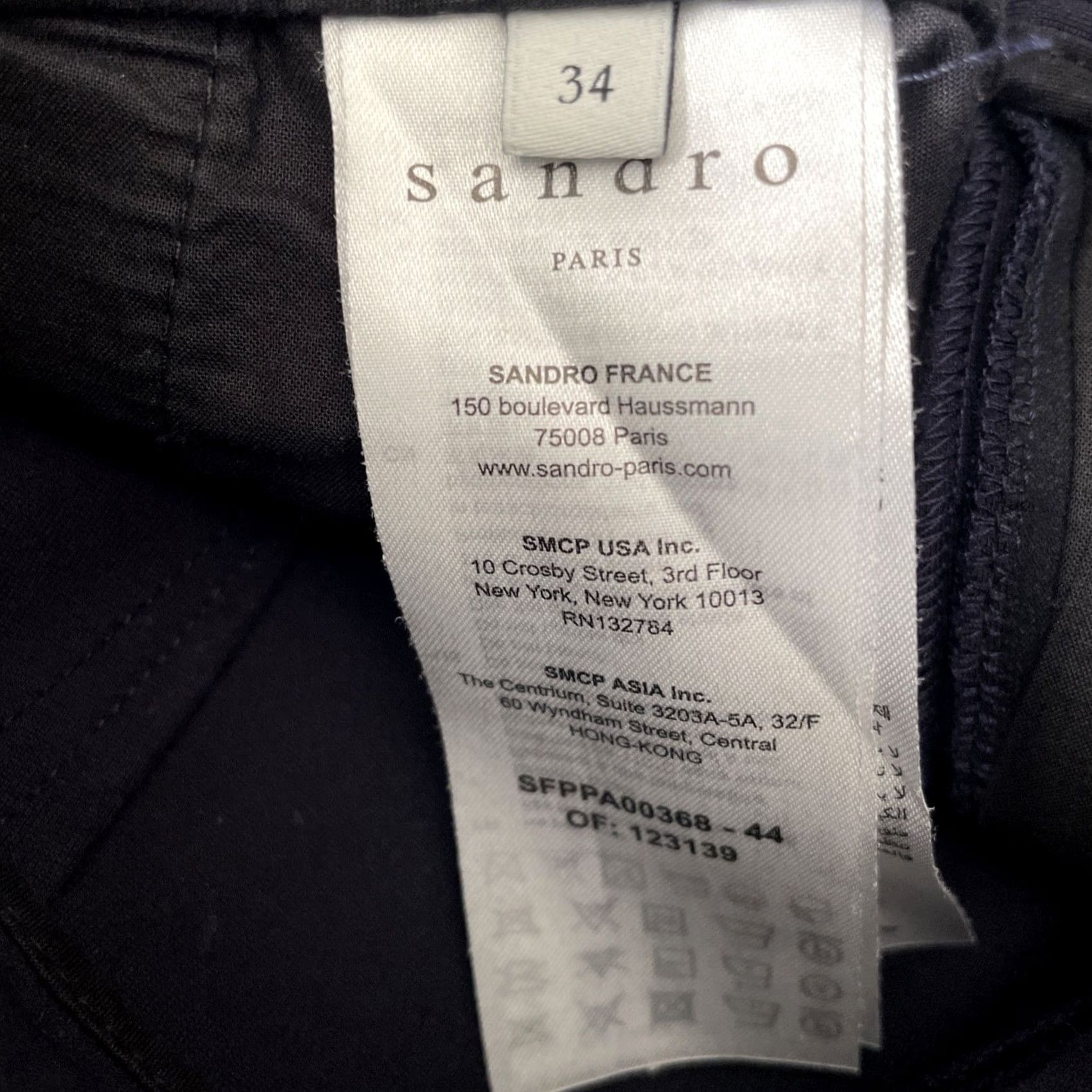 Sandro Sandro Paris Pants Womens 34 Navy High Rise Tapered Trousers Ponte Relaxed Slim Fit Office Dress Size 24" / US 00 / IT 34 - 4 Thumbnail