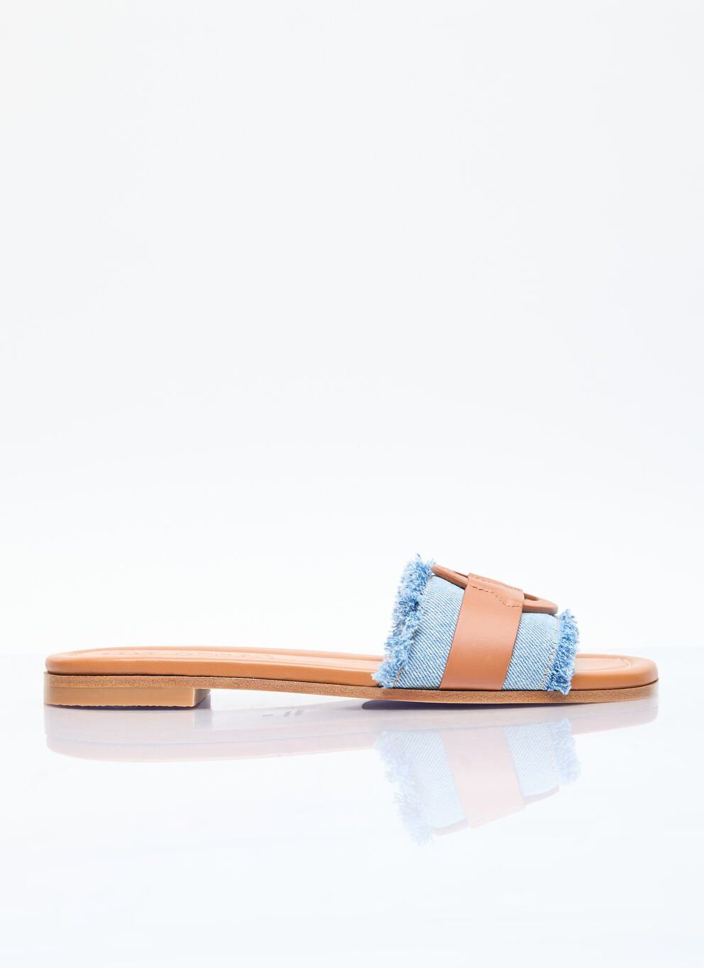 image of Moncler Bell Slides in Blue, Women's (Size 7)