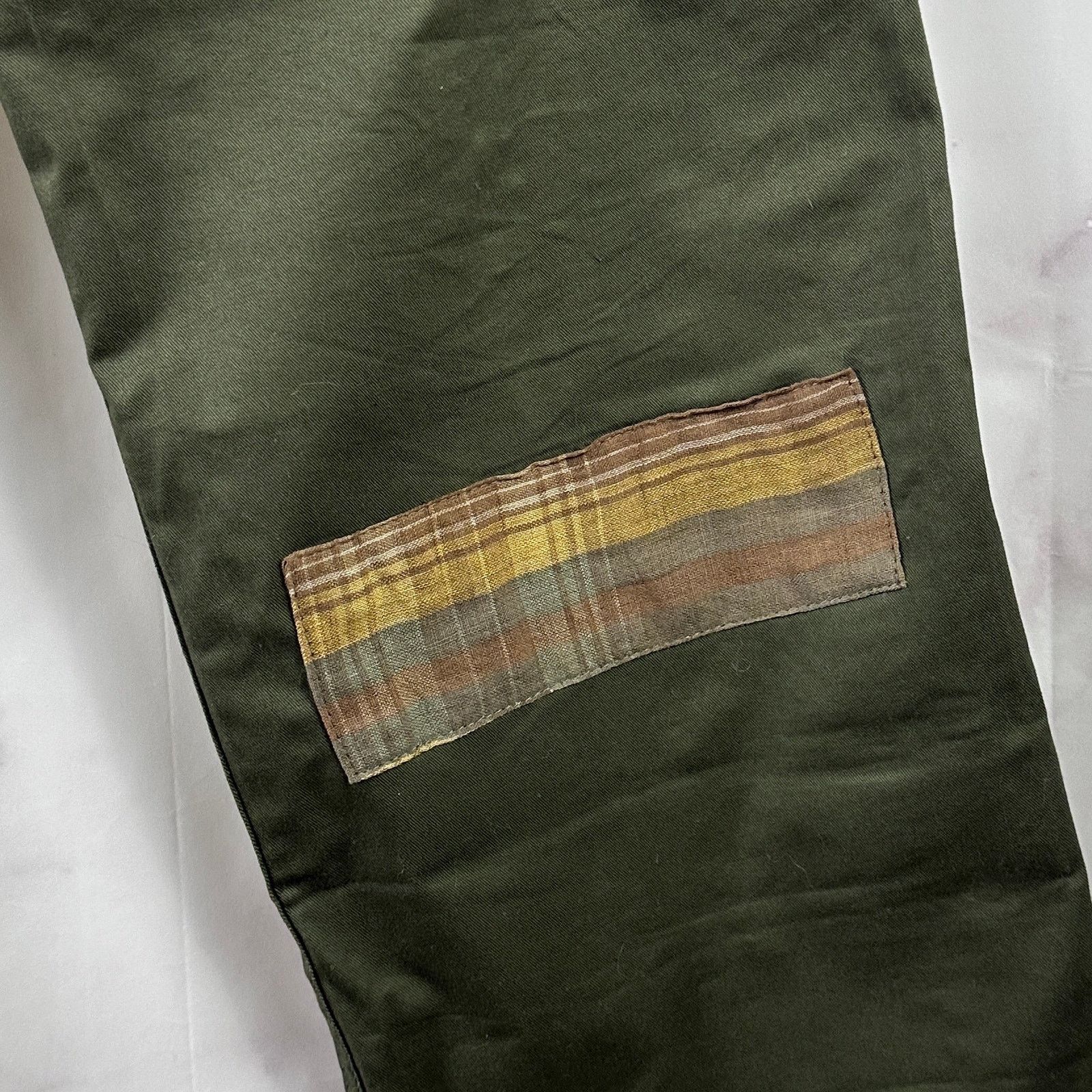 Kiriko Made Green Officer Patchwork Chino Pants Size US 30 / EU 46 - 8 Thumbnail