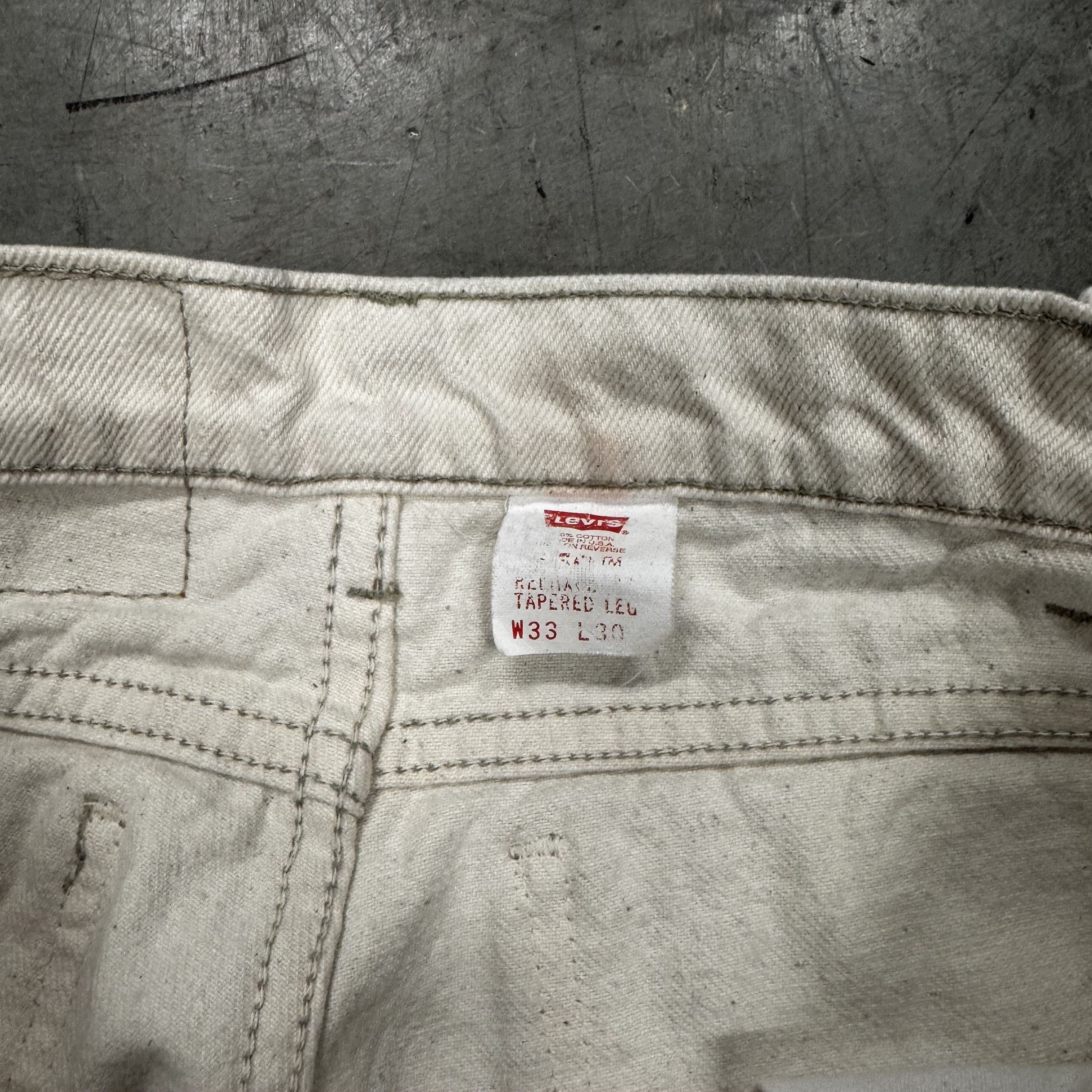 Levi's × Levi's Vintage Clothing × Vintage VTG 80s Levi's Orange Tab Ivory 550 Denim Jeans Tapered Fit Size US 33 - 4 Thumbnail