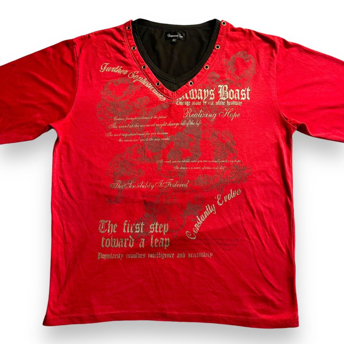 If Six Was Nine × Japanese Brand × Le Grande Bleu (L.G.B.) 🇯🇵 BEAUMONT CARR POEM GLITTER FONT DOUBLE LAYER TSHIRT Size US XXL / EU 58 / 5 - 4 Thumbnail