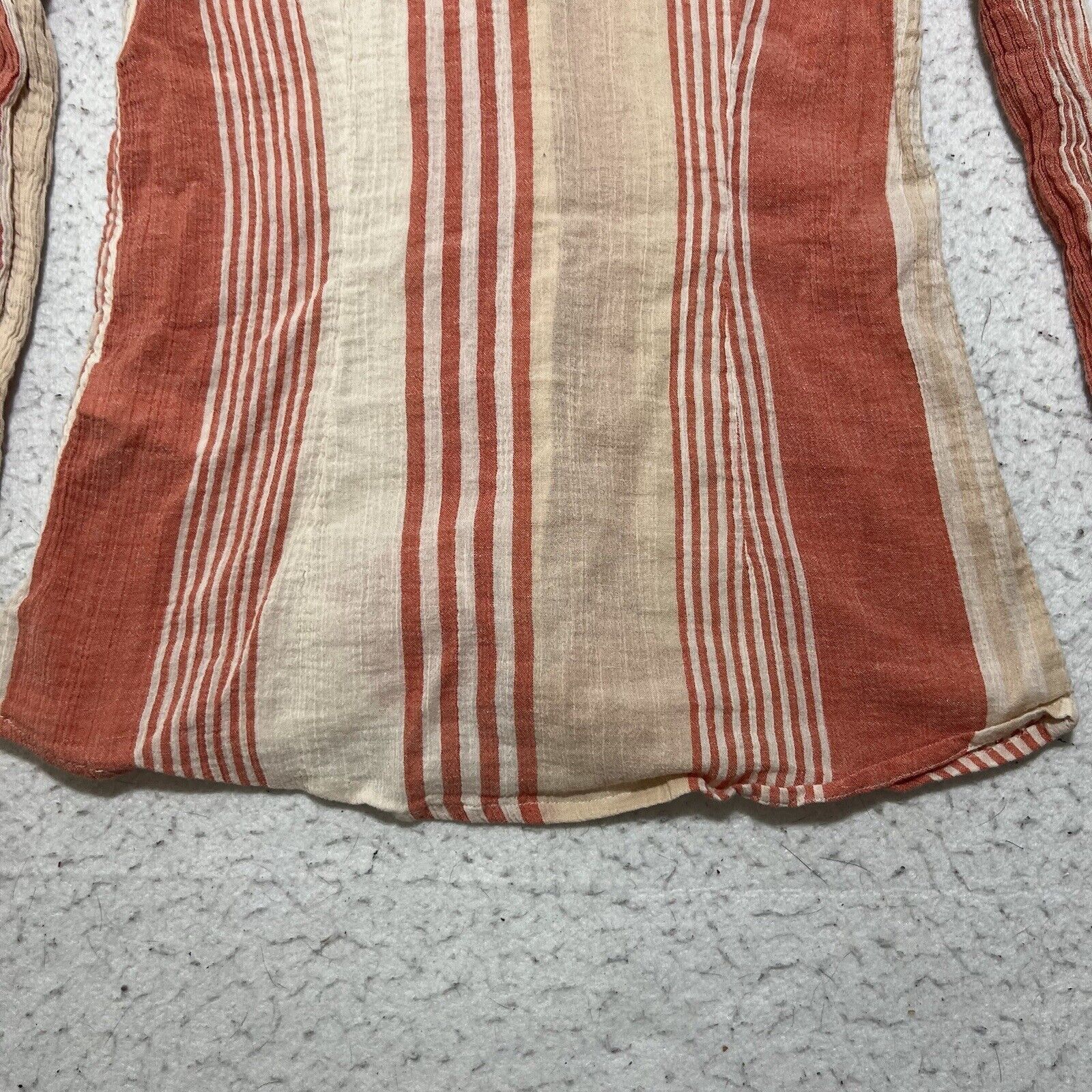Lucky Brand Lucky Brand XS Button Up Shirt Orange Striped Pocket Top Size XS / US 0-2 / IT 36-38 - 11 Thumbnail