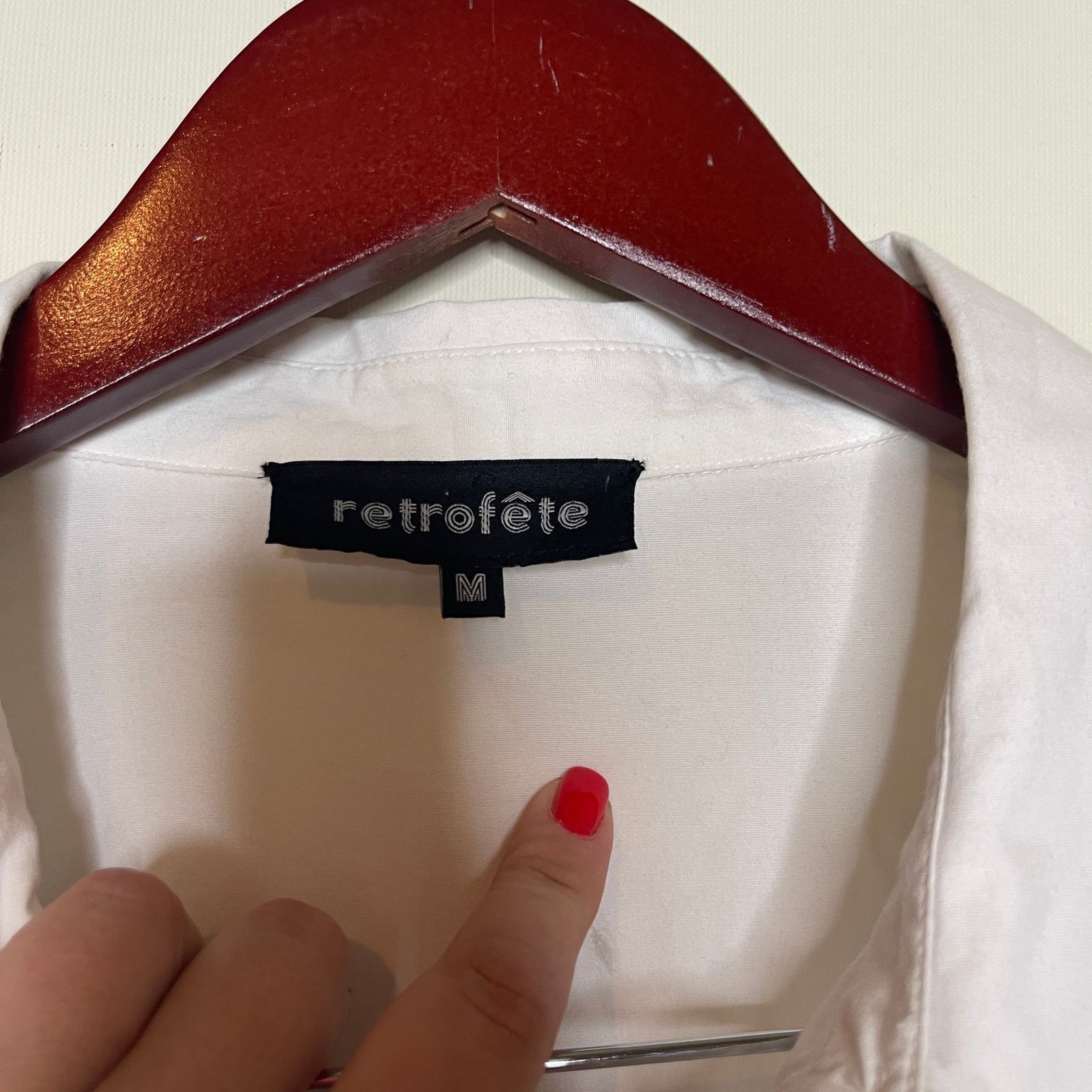 Retrofete Retrofete Katie Rhinestone Cuff Button Down Top White Silver Size M / US 6-8 / IT 42-44 - 3 Thumbnail