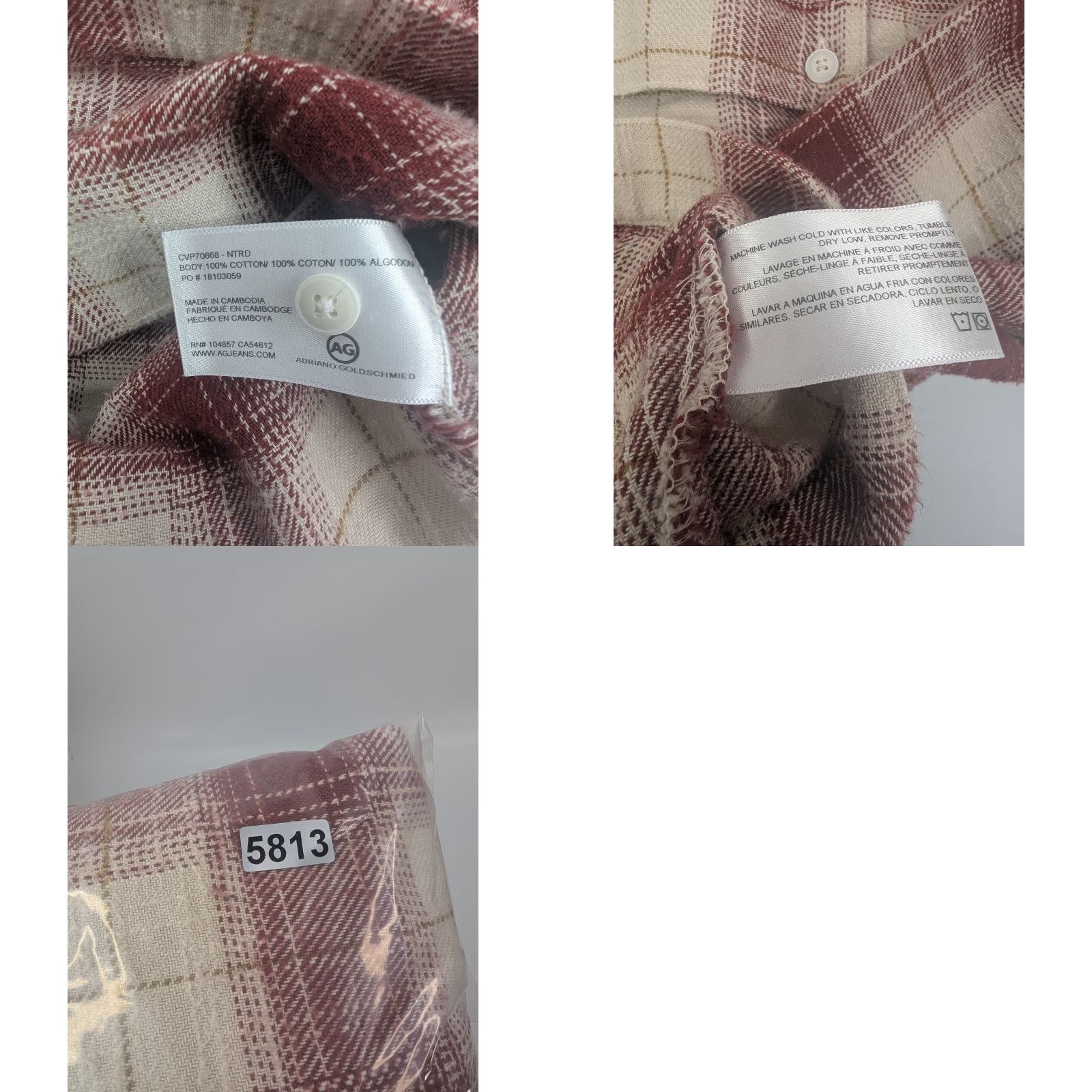 Vintage AG Adriano Goldschmied Smith Shirt Jacket Shacket Plaid Cocoa Red M Women Shirt Jacket Casual Vintage No Size M / US 6-8 / IT 42-44 - 8 Thumbnail
