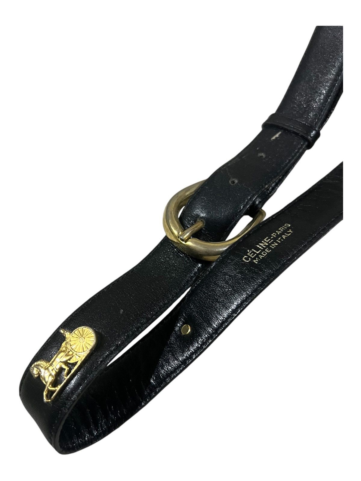 ARCHIVE 1980s Celine Paris Horse Carriage Leather Belt
