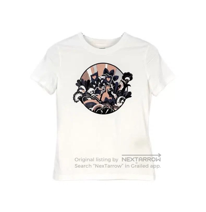 Hermes Hermes White Round Print Short Sleeve Size XS / US 0-2 / IT 36-38 - 1 Thumbnail