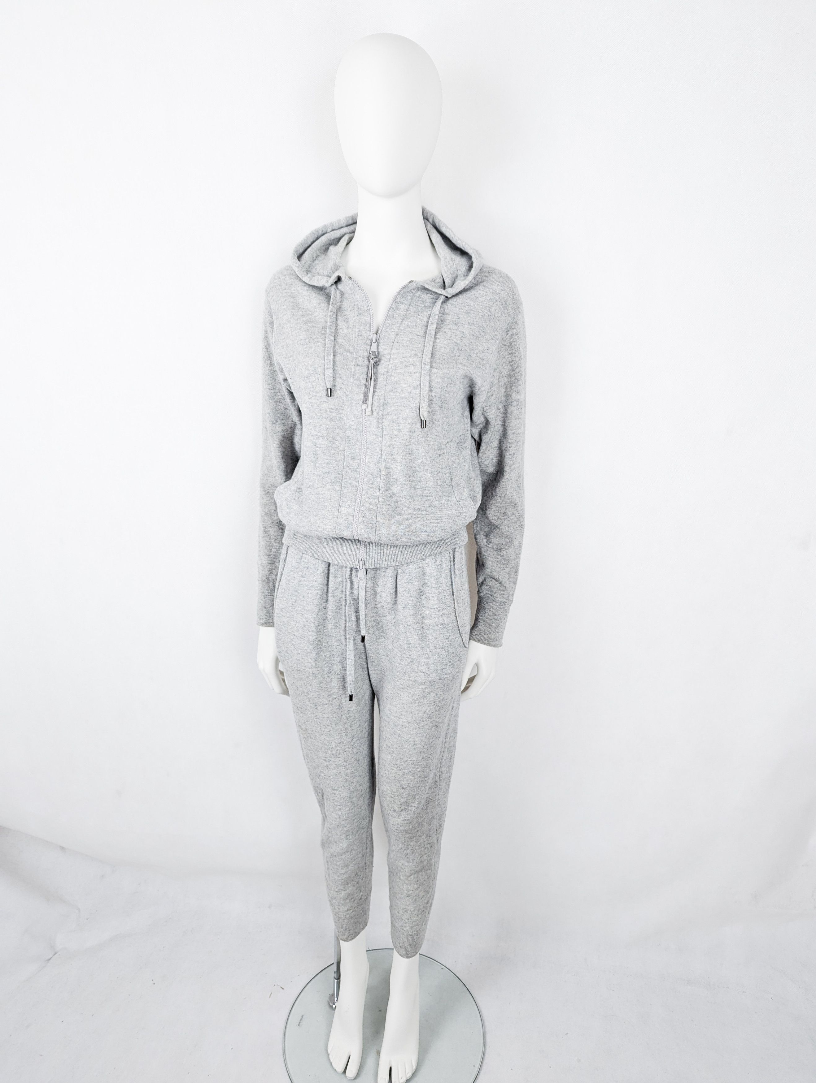 Brunello Cucinelli Brunello Cucinelli cashmere grey set suit pants zip hoodie S Size S / US 4 / IT 40 - 4 Thumbnail