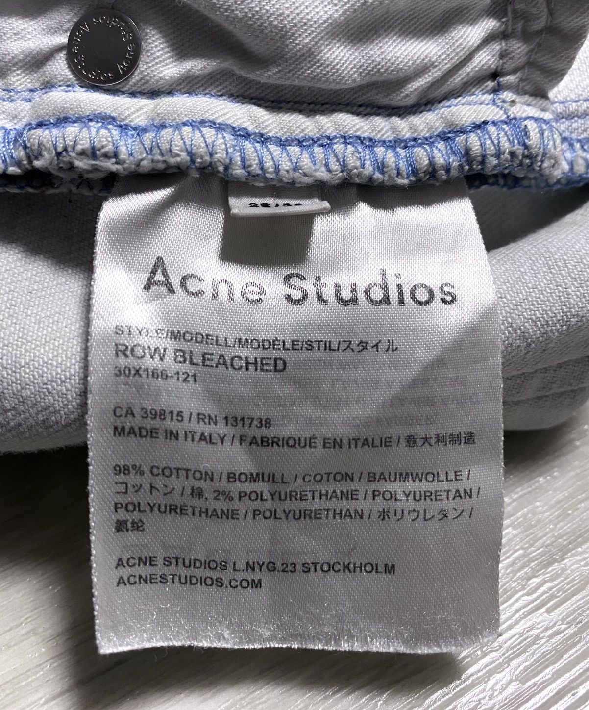 Acne Studios Women’s Acne Studios Row Bleached Jeans Denim Washed Dyed Size 25" / US 0 / IT 36 - 18 Thumbnail
