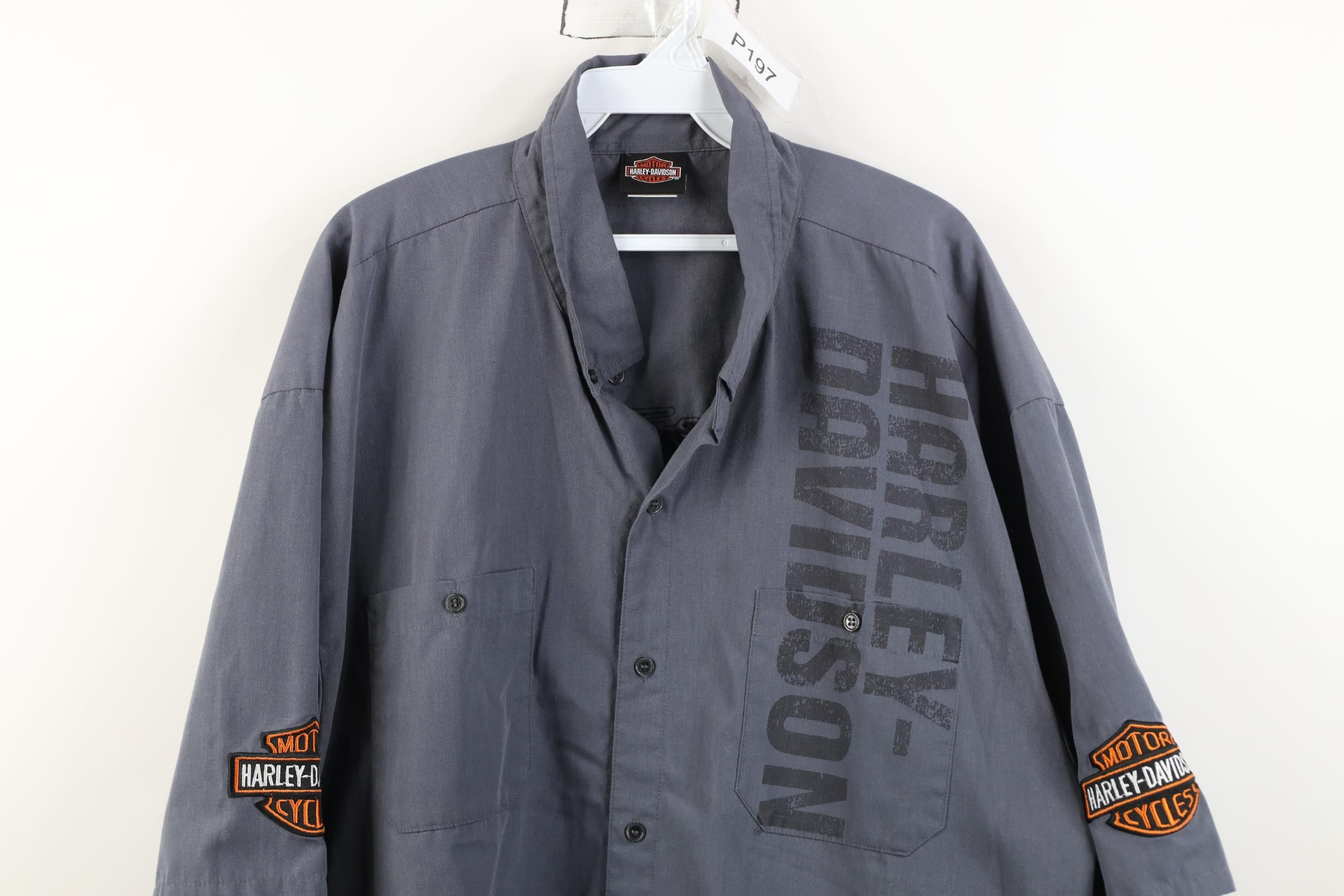 Harley Davidson Vintage Harley Davidson Workwear Mechanic Button Shirt Size US XXL / EU 58 / 5 - 2 Thumbnail