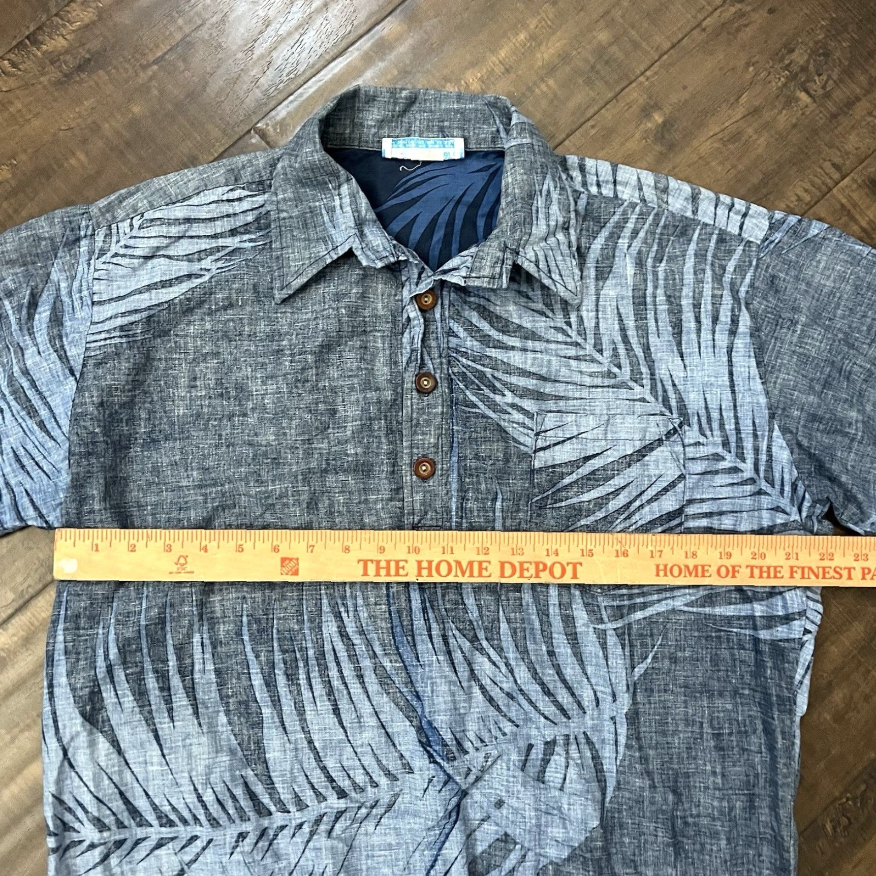 Ocean Pacific VINTAGE Ocean Pacific Mens Large Hawaiian Surf Floral Button-Up Shirt Short Sleeve Blue 70s Aloha Beach Size US L / EU 52-54 / 3 - 6 Thumbnail