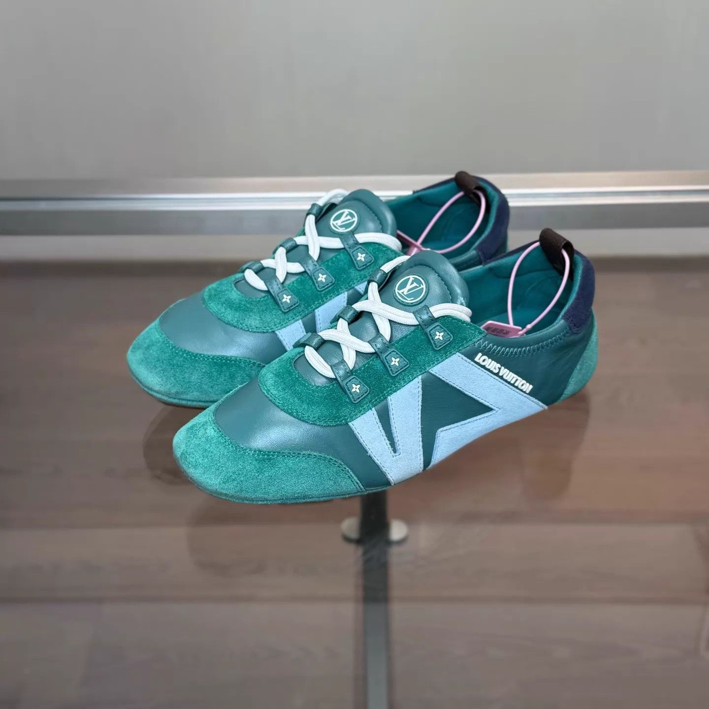 Louis Vuitton LV Sneakerina Green Ballet Trainer 38 98 Size US 7.5 / IT 37.5 - 1 Thumbnail