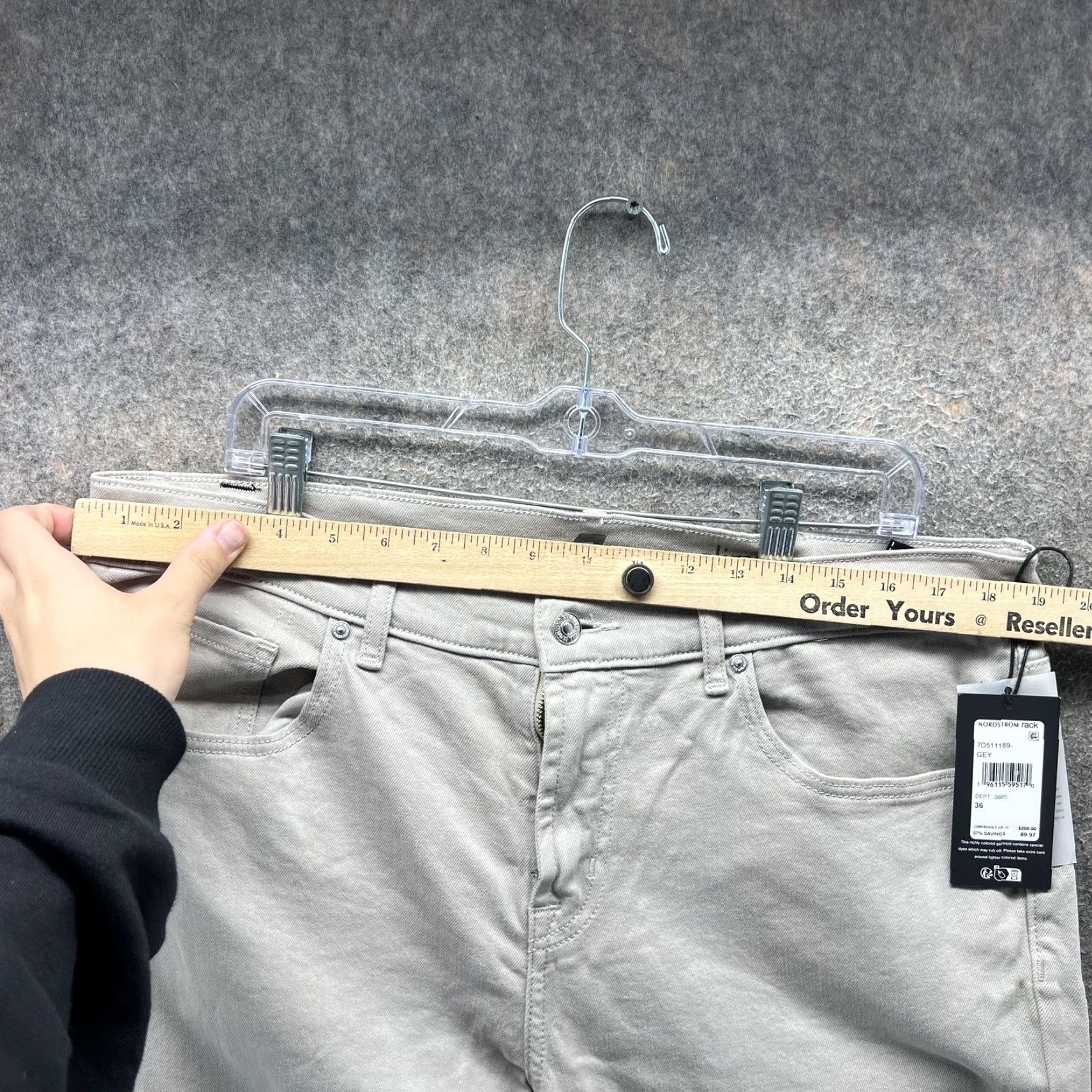 7 For All Mankind 7 For All Mankind Slimmy Jeans Mens 36 Gray Straight Denim Jeans Casual Pants 5-Pocket Logo Zip Fly Size US 36 / EU 52 - 3 Thumbnail