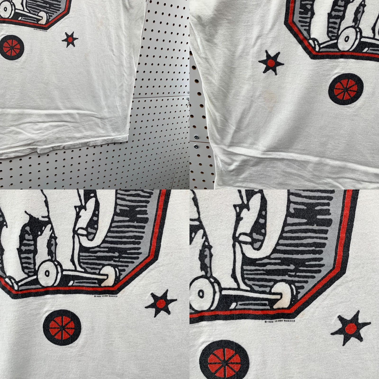 Vintage VINTAGE 90s 10000 Maniacs Shirt Men 2XL White Bling Man ZOO Rare Single Stitch Shirt Men 2XL White 90s Maniacs Zoo Bling Musical Band Mens Size US XXL / EU 58 / 5 - 8 Thumbnail
