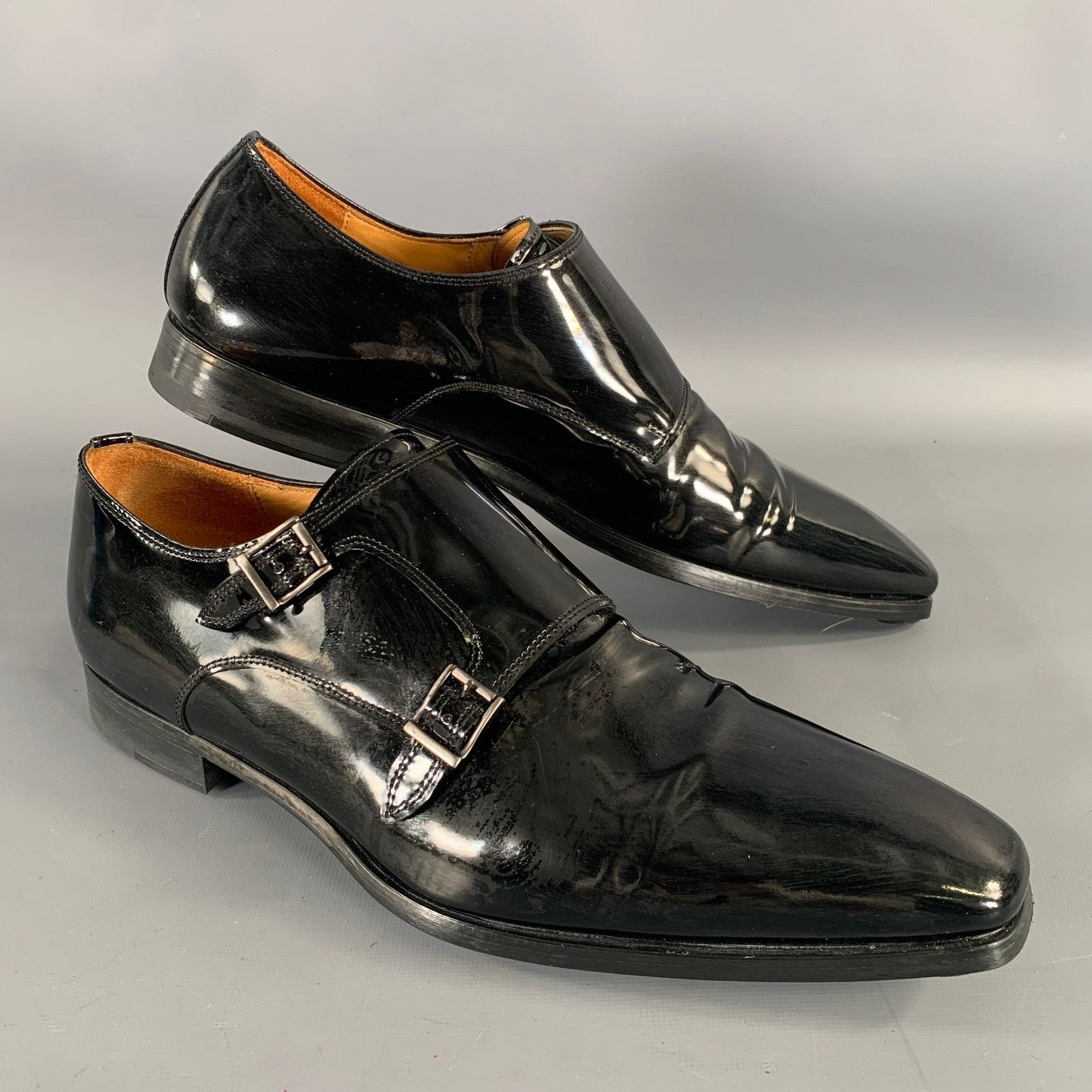 Magnanni MAGNANNI Size 10 Black Patent Leather Monk Strap Loafers Size US 10 / EU 43 - 1 Thumbnail