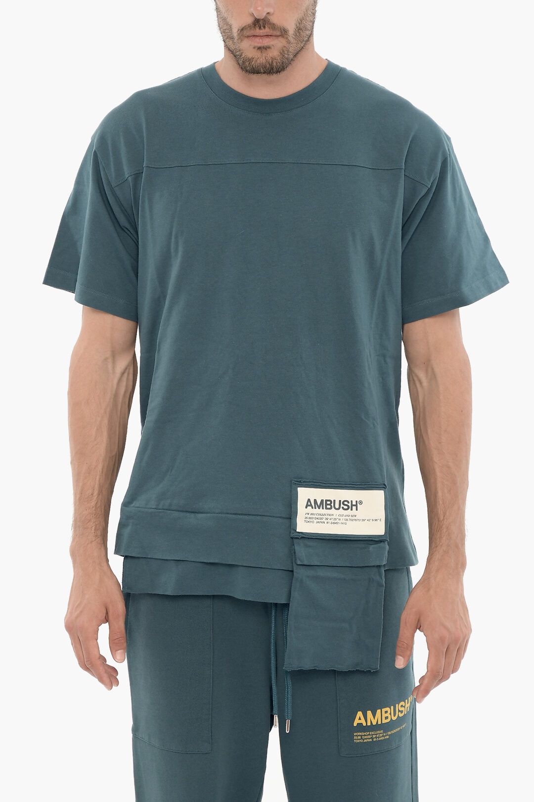 Ambush Design og1mm0925 Crewneck T-Shirt in Blue Size US XL / EU 56 / 4 - 1 Thumbnail
