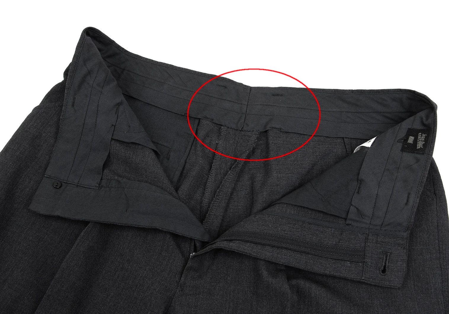 Jean Paul Gaultier Wool Tapered Trousers in Charcoal, Size 50 Size US 34 / EU 50 - 7 Thumbnail