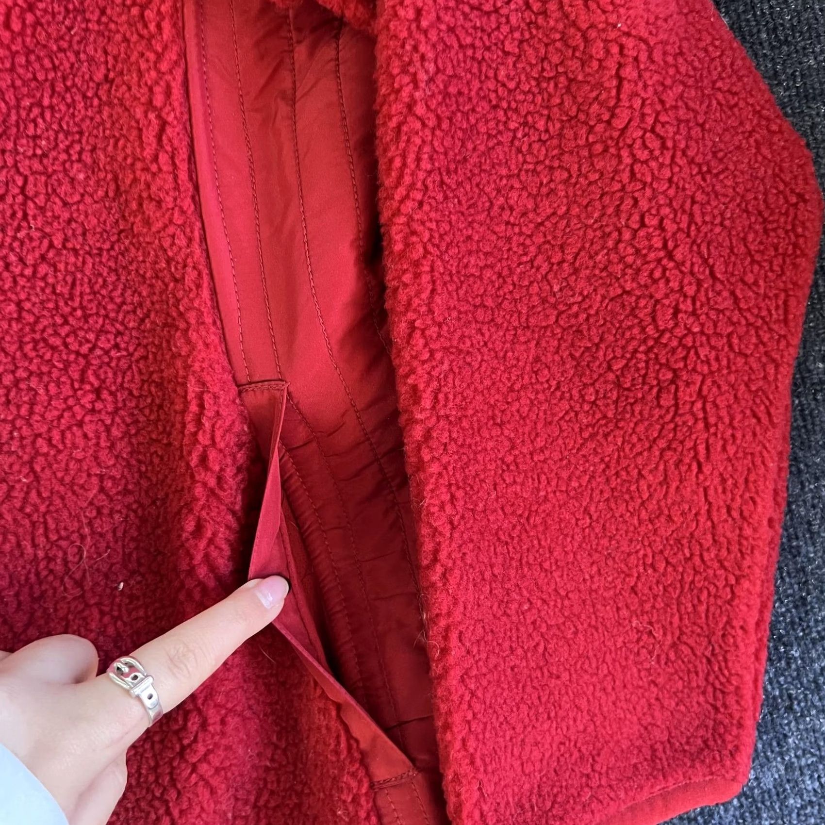 Ralph Lauren Lauren Ralph Lauren Jacket Womens XL Red Sherpa Fleece Full Zip Mock Neck Size XL / US 12-14 / IT 48-50 - 3 Thumbnail