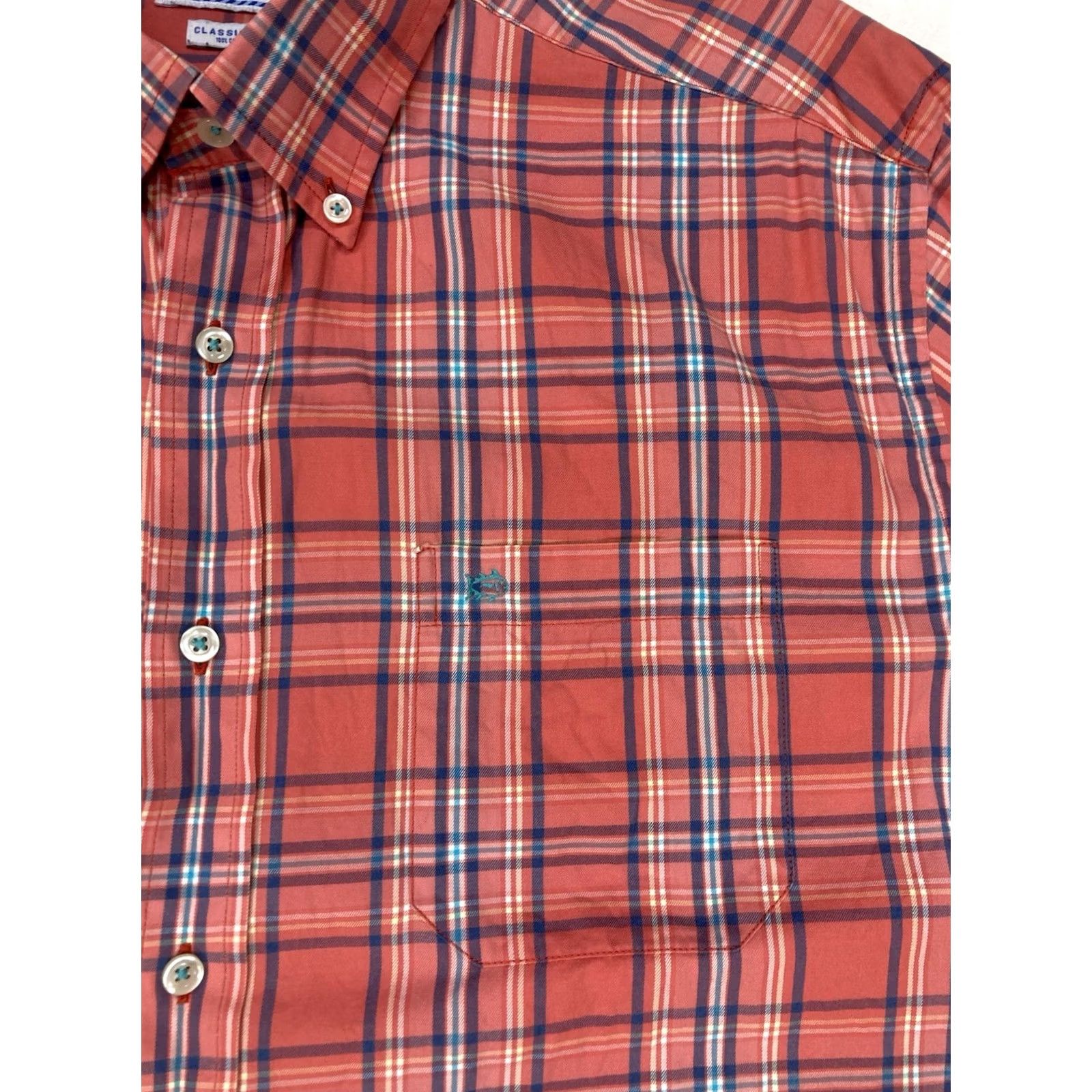 Southern Tide VINTAGE Southern Tide Plaid Button Up Shirt Men Large Coral Red Long Sleeve Pocket Size US L / EU 52-54 / 3 - 2 Thumbnail