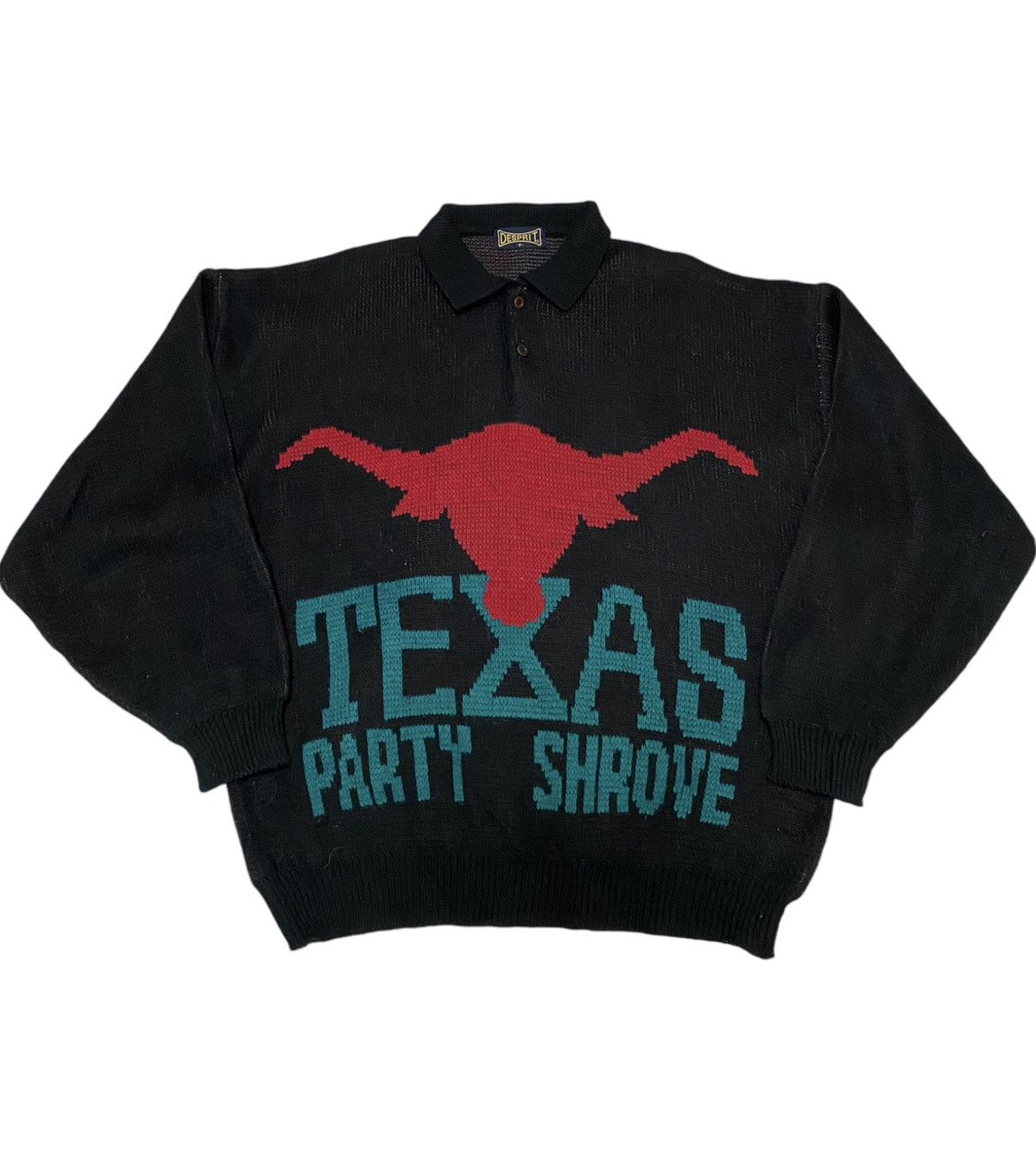 Cowboy Equipment × Vintage Desprit Texas Cowboy Screen Collar Knit (C4) Size US L / EU 52-54 / 3 - 3 Thumbnail