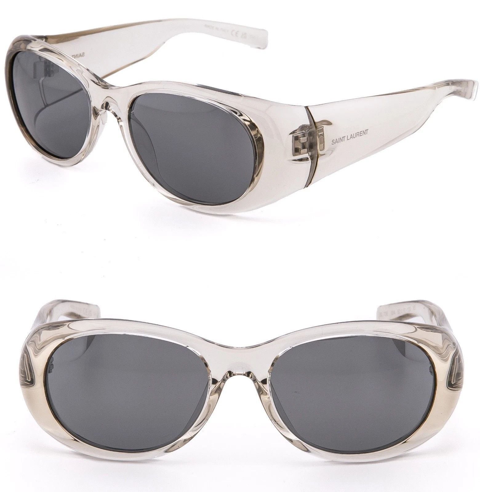 Saint Laurent Paris SAINT LAURENT SHADE SL 736 SL736 Crystal Gray Sunglasses 004 Size ONE SIZE - 1 Thumbnail