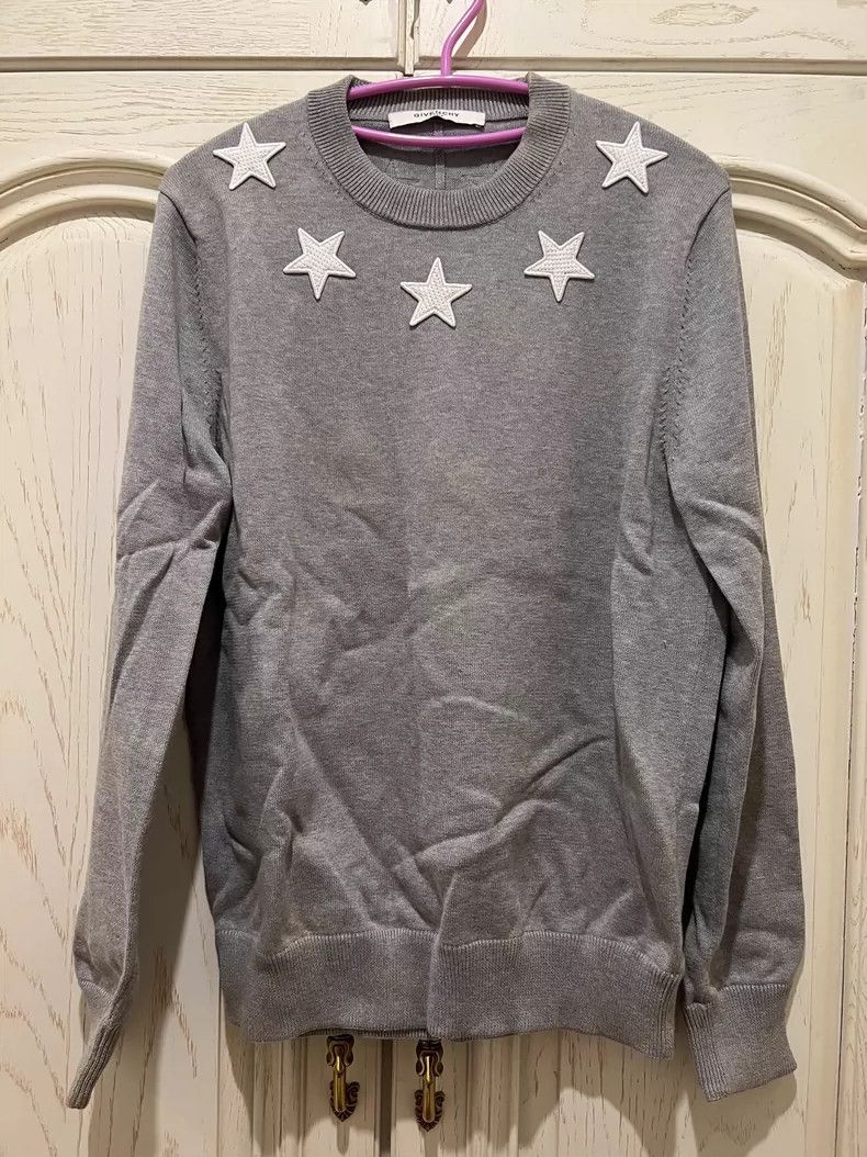 Givenchy Givenchy Grey Star Knit Sweater Size US M / EU 48-50 / 2 - 1 Thumbnail