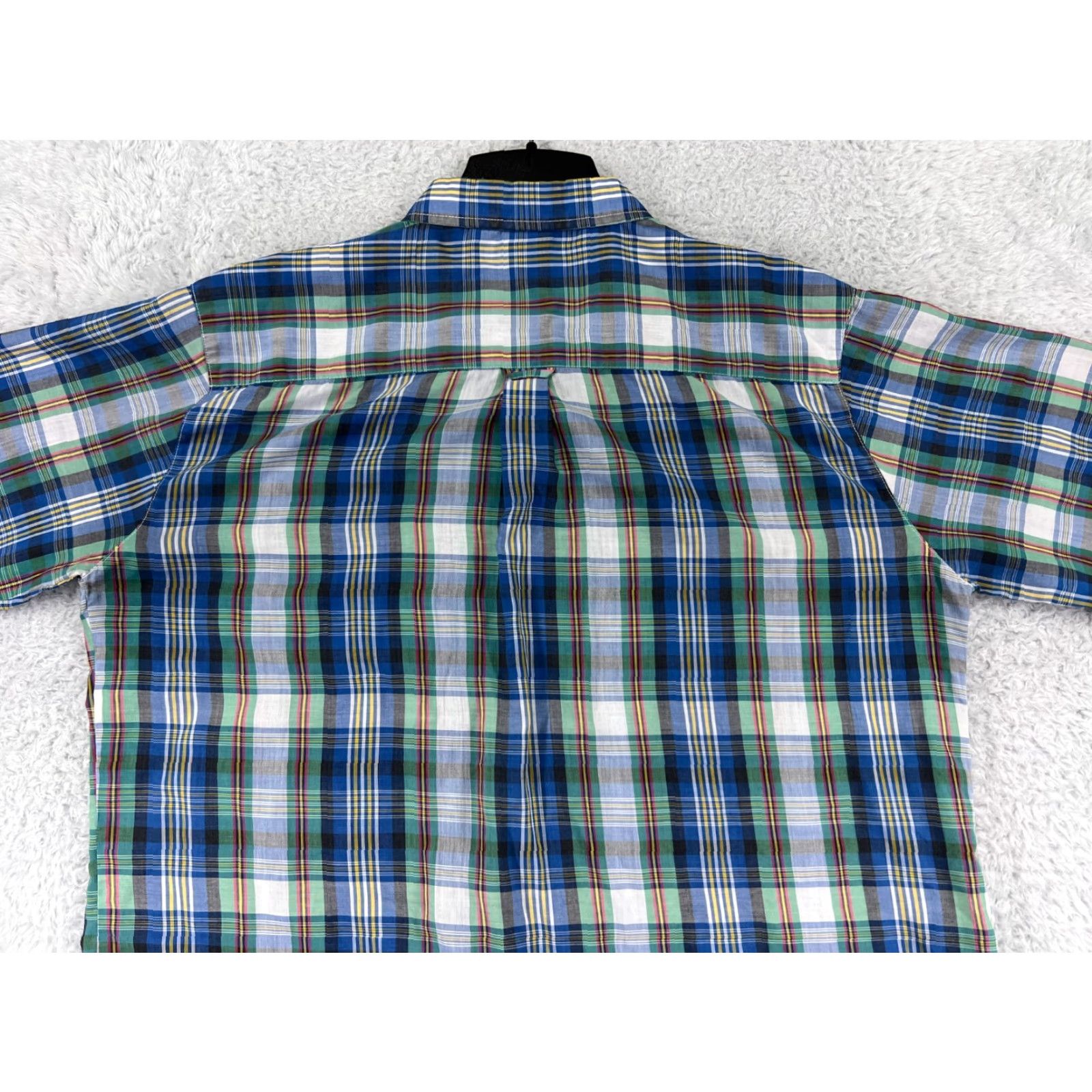 Vintage Saddlebrook Shirt Mens XL Plaid Button-Up Collared Short Sleeve Blue Green Cotton Work Western Rodeo Cowboy American 2000s 2010s Wrangler Twenty X Size US XL / EU 56 / 4 - 7 Thumbnail