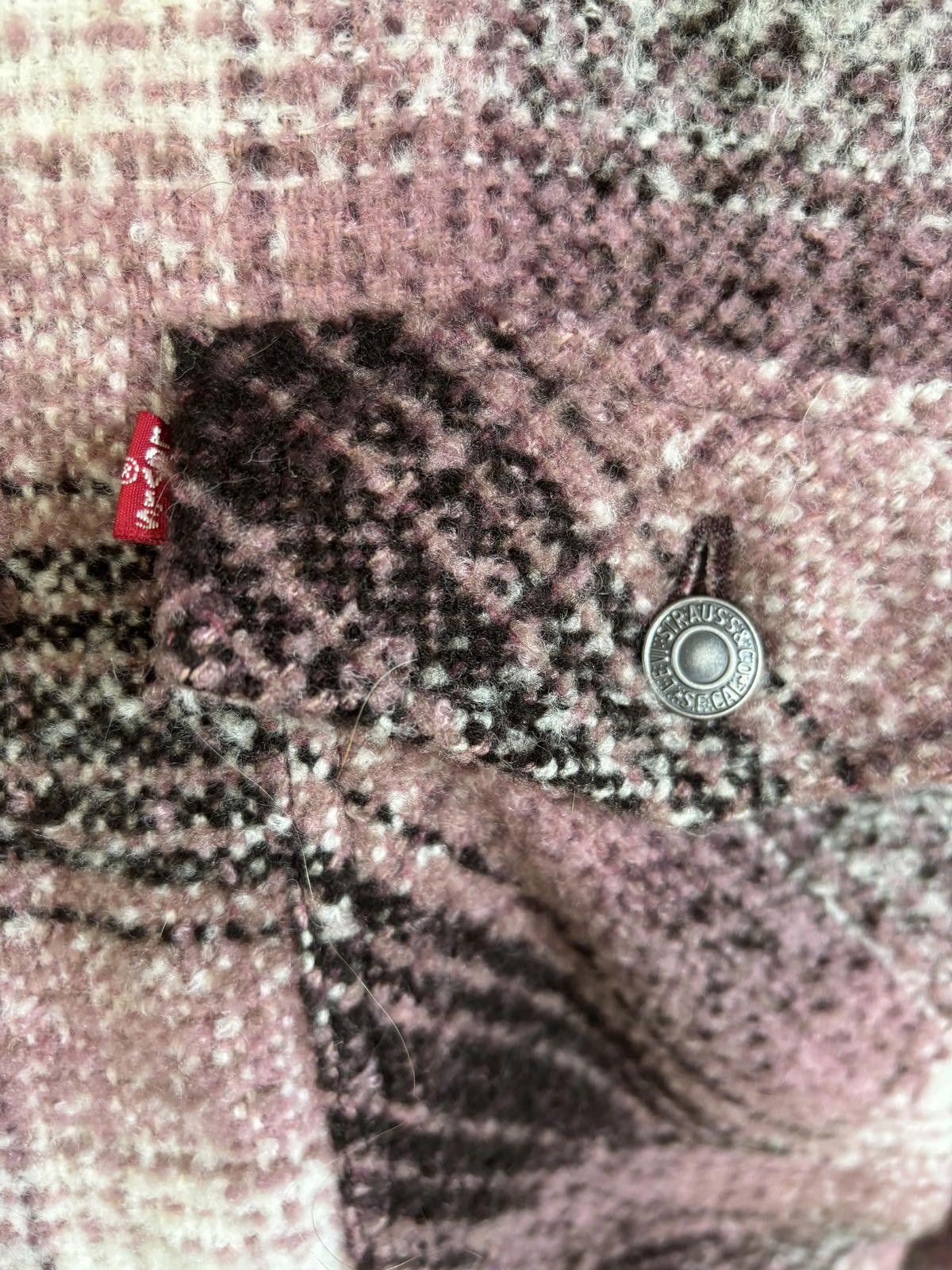 Other Cottage Core Levi's Pink and Black Plaid Wool Jacket Size M / US 6-8 / IT 42-44 - 5 Thumbnail