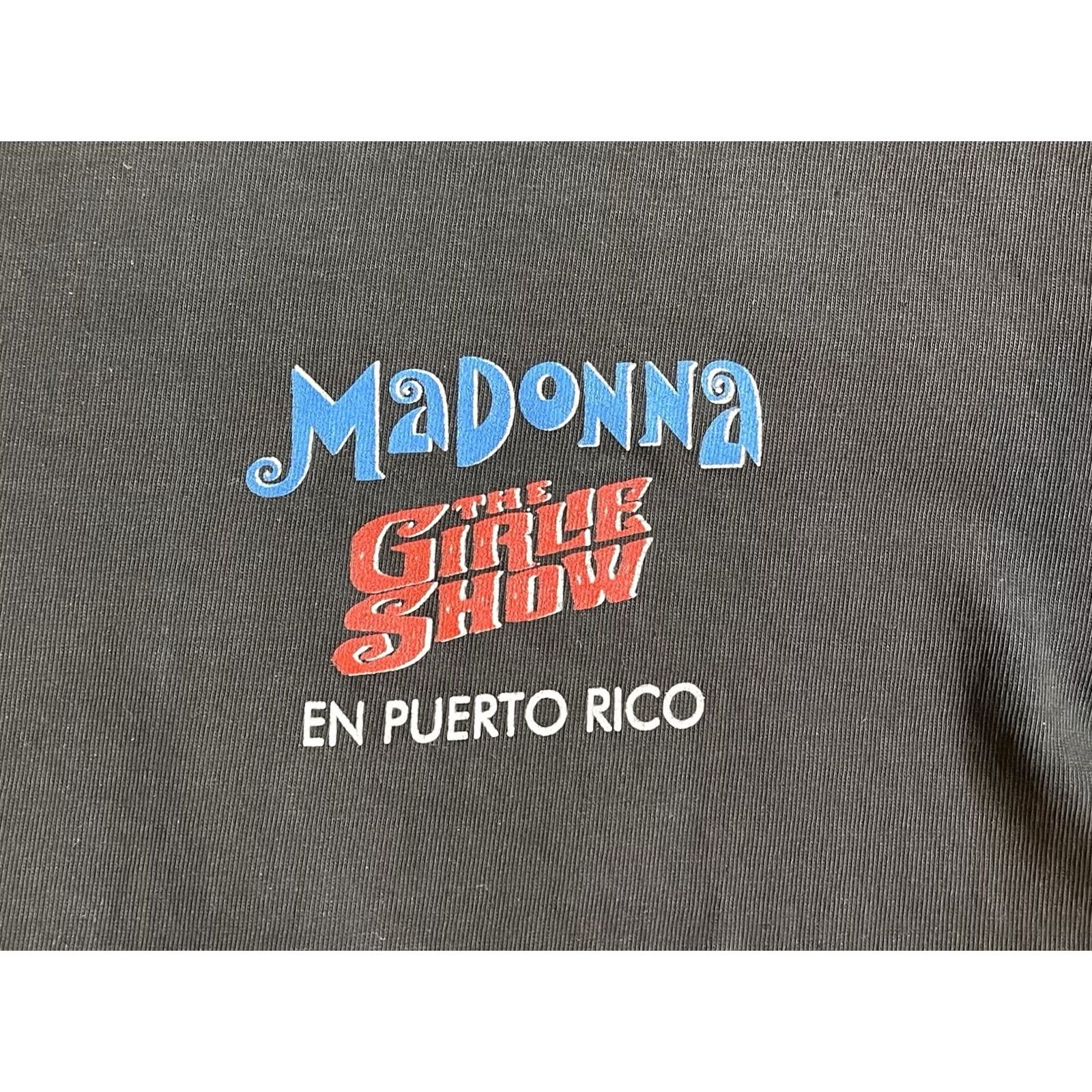 Vintage VINTAGE Madonna Girlie Show Tour Shirt Men's L Black Puerto Rico 1993 DRY ROT Under the Sun T-Shirt Unisex Adults 90s Music City Growth? Size US L / EU 52-54 / 3 - 4 Thumbnail