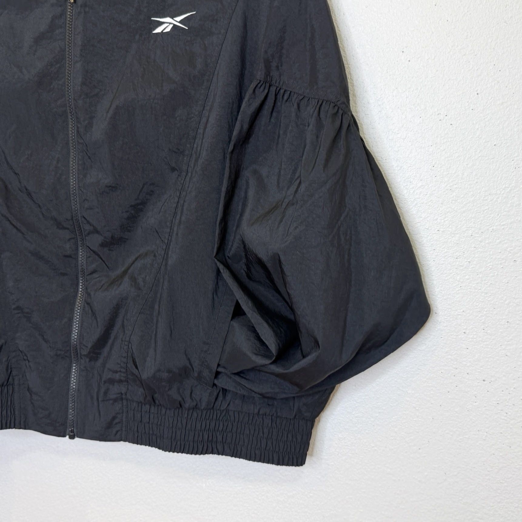 Reebok Reebok Windbreaker Jacket Womens 2X Black Full Zip Long Sleeve Pockets Outdoor Sports Size XXL / US 16-18 / IT 52-54 - 3 Thumbnail