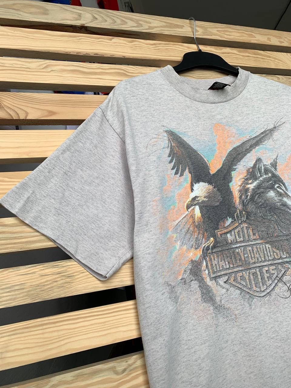 Harley Davidson × Vintage Vintage 1995 3D Emblem Harley Davidson Wolf & Eagle T Shirt Size US L / EU 52-54 / 3 - 6 Thumbnail