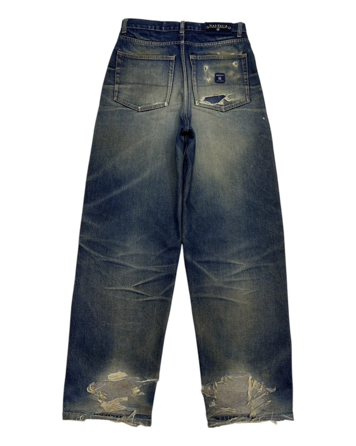 JNCO × Kapital × Vintage BAGGY THRASHED DISTRESS Wide Baggy Jeans NAUTICA JNCO Style Size US 30 / EU 46 - 8 Thumbnail