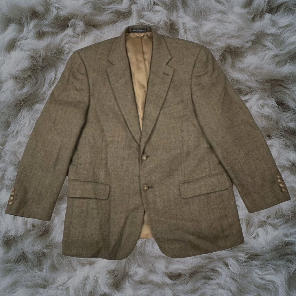 Saddlebred Blazer Mens 42s Brown Herringbone 100% Lambs Wool 2-Button, Men's (Size 42r)