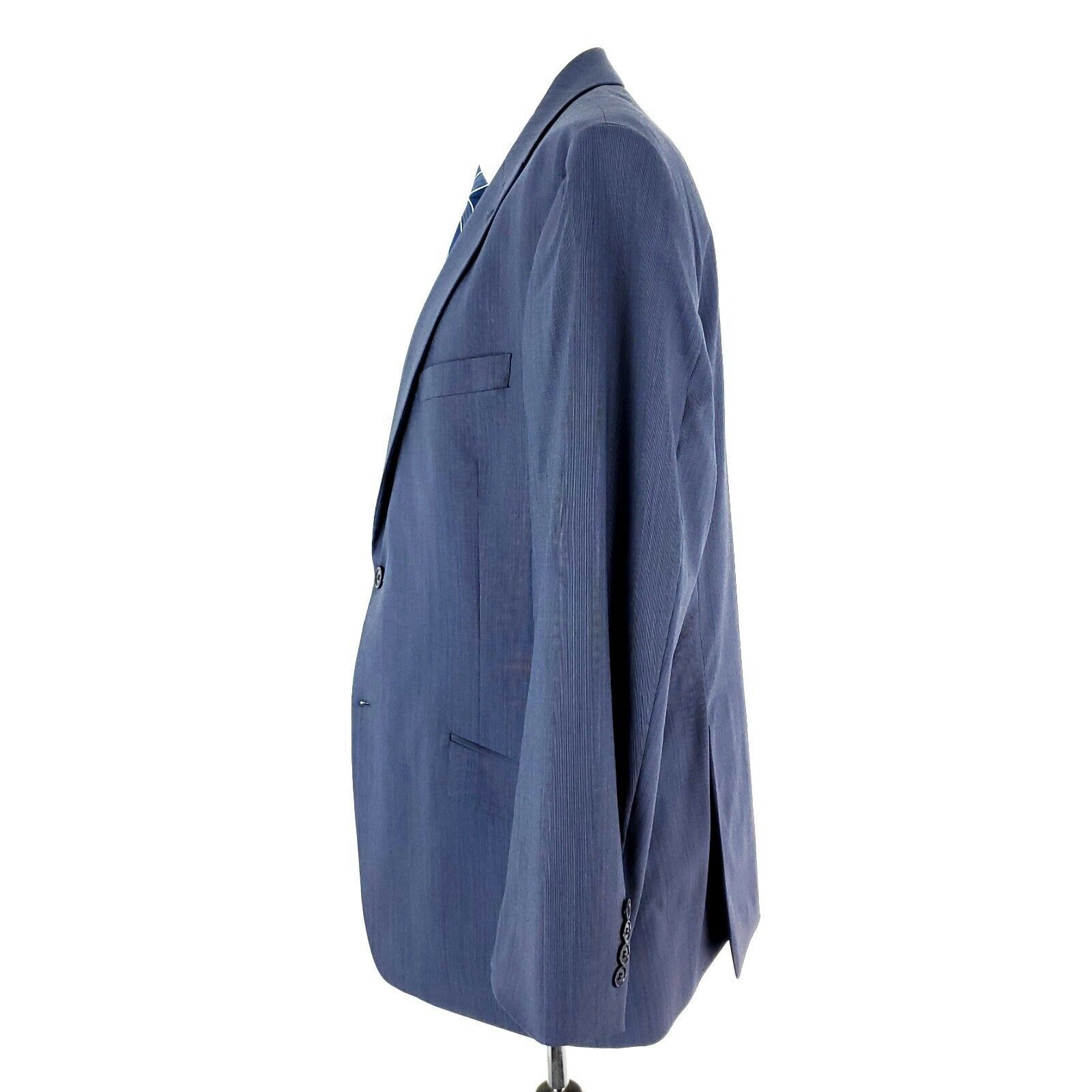 Tommy Hilfiger Tommy Hilfiger Wool 2 Button Blazer 42R Blue Striped Extra P Size 42R - 5 Thumbnail
