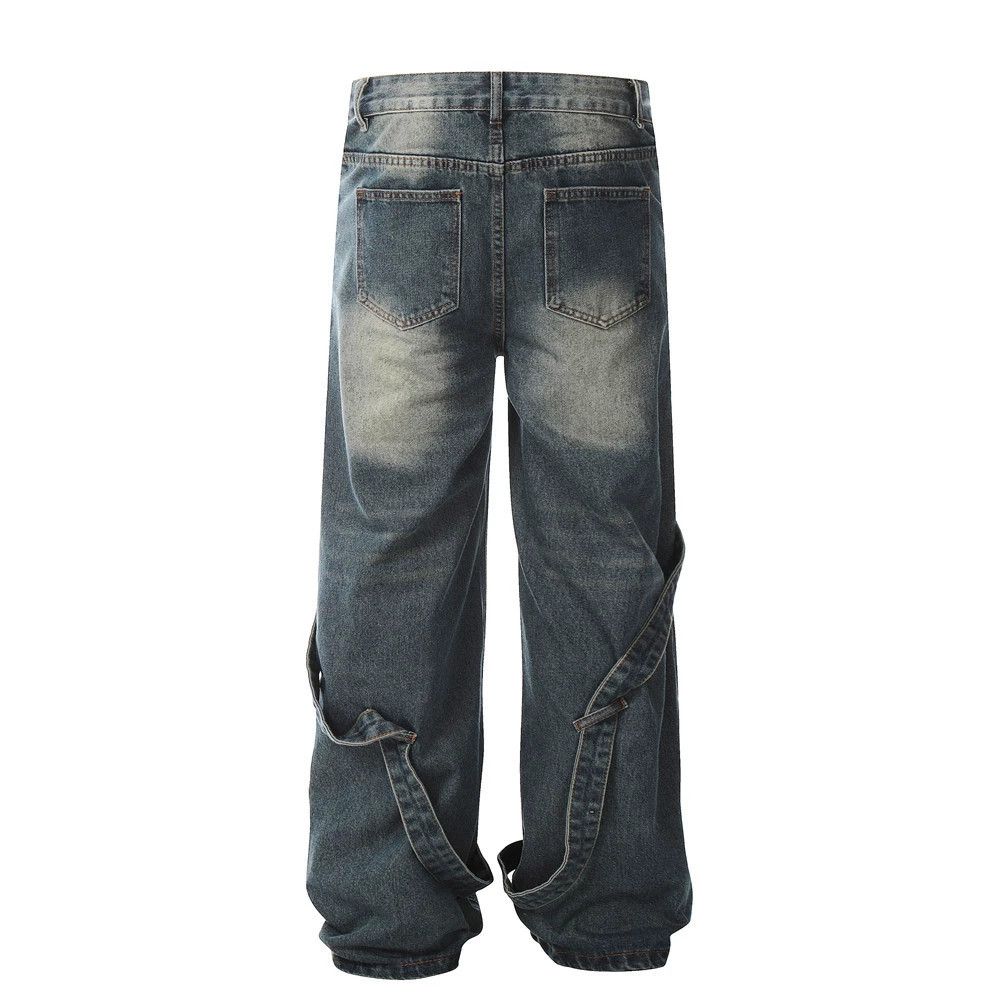 Vintage Men's loose straight-leg work jeans with metal buttons Size US 32 / EU 48 - 2 Thumbnail