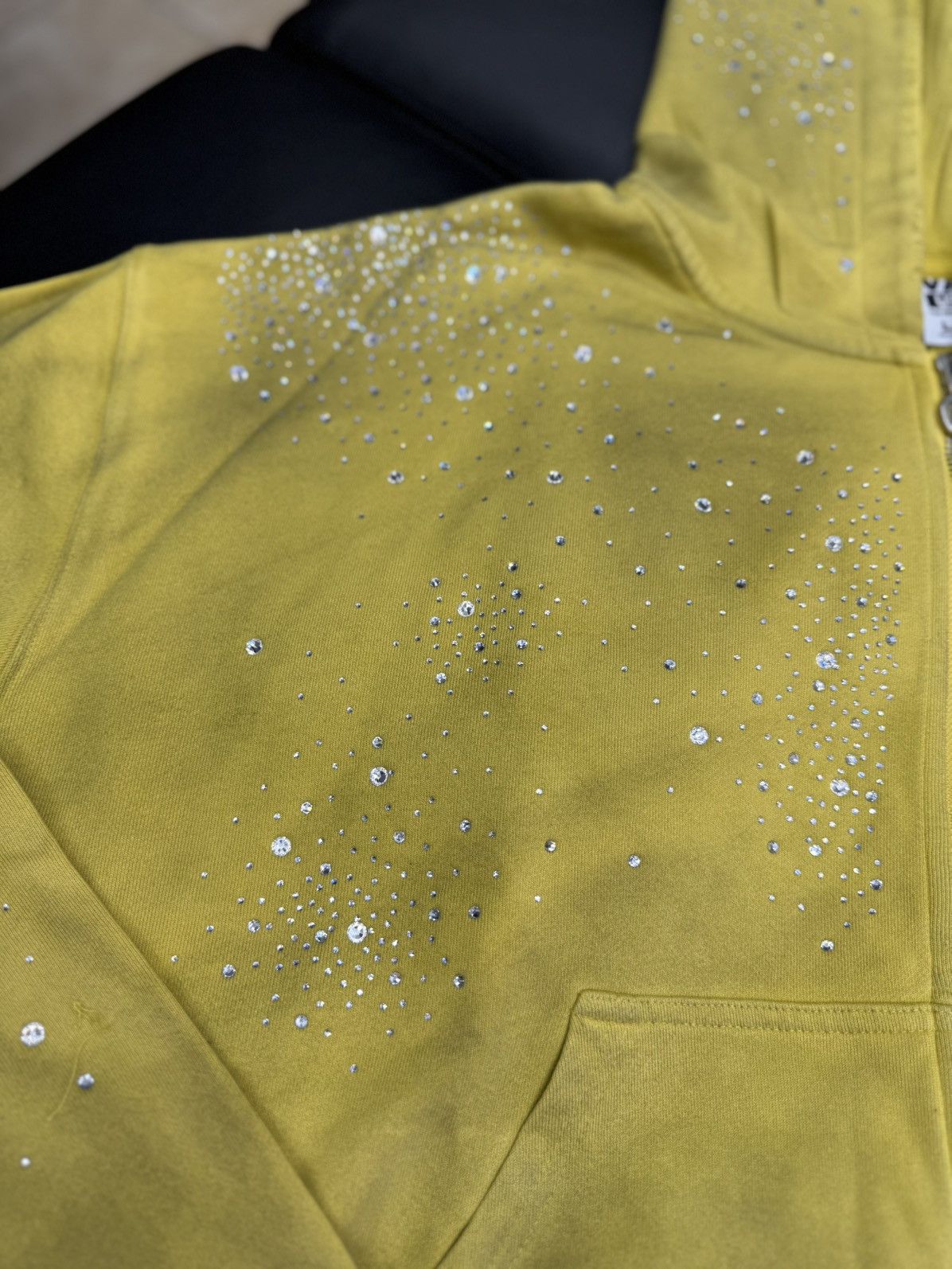 Vale Valley Hoodie Stone Zip Up Yellow Crystals Size Large (NEW) Size US L / EU 52-54 / 3 - 9 Thumbnail