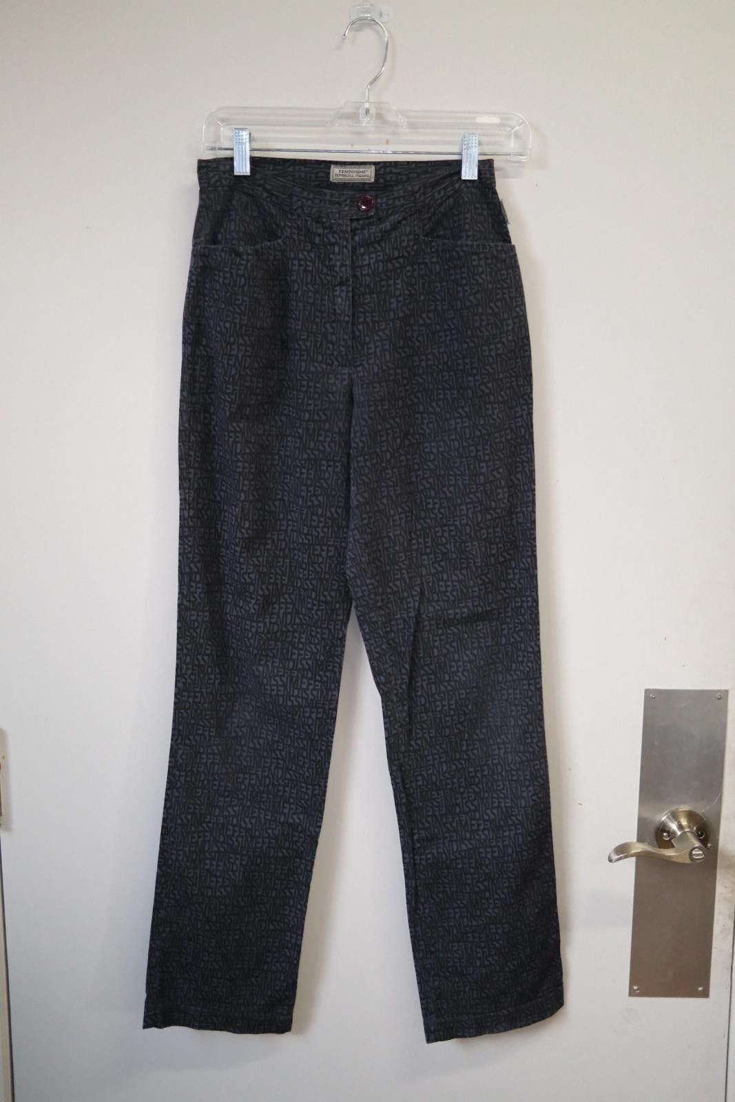Designer 90's Fendissime Monogram Straight-Leg-Pant Size 28" / US 6 / IT 42 - 1 Thumbnail