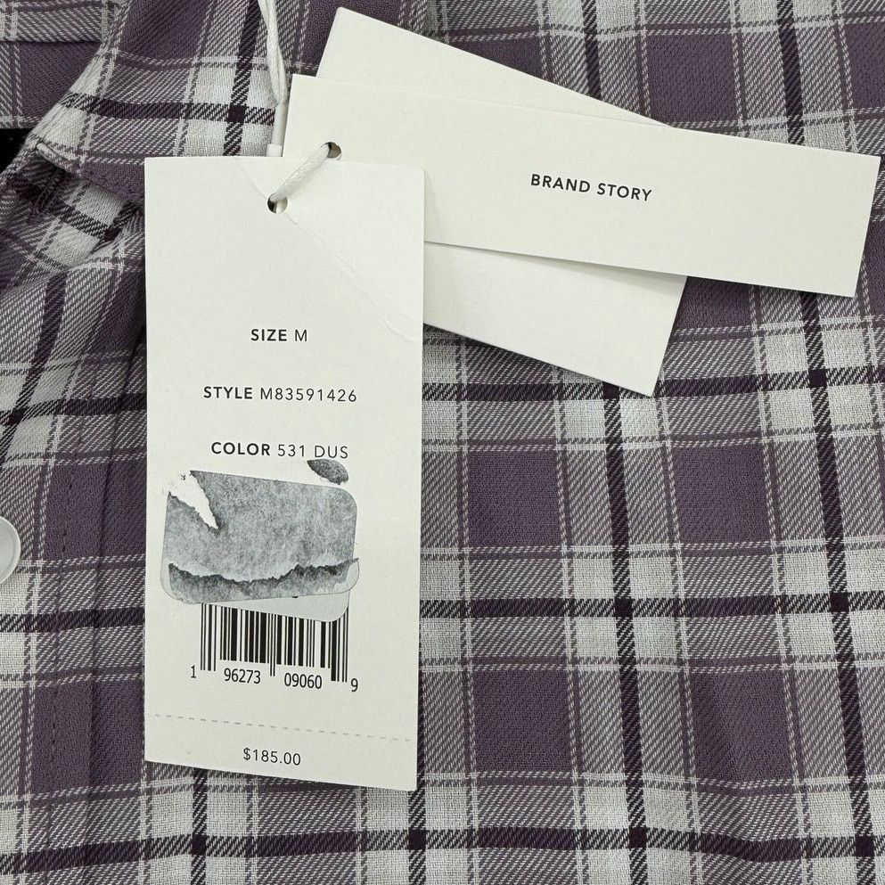 Vince NWT Vince Dusty Sky Purple Plaid Check Waterfront Shirt Size US M / EU 48-50 / 2 - 3 Thumbnail