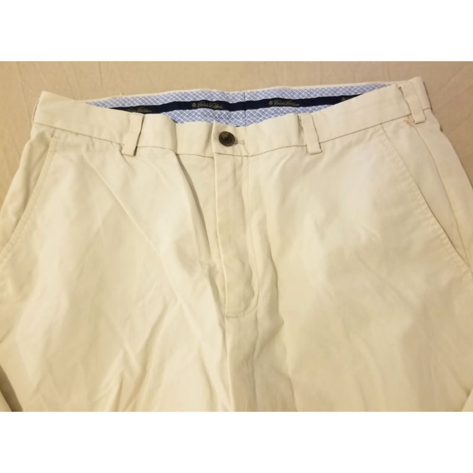 Brooks Brothers Mens Brooks Brothers Khaki Pants 35x30 Cotton Dress Trouser Slack Size US 35 - 4 Thumbnail