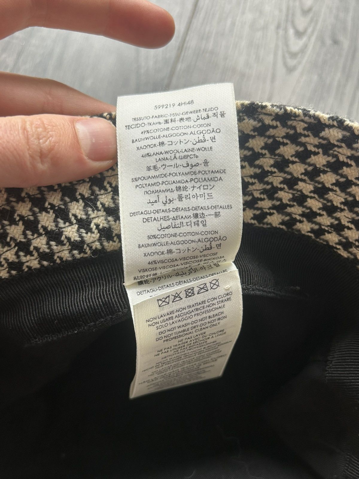 Gucci Gucci Houndstooth Bucket Hat with GG Detail Size ONE SIZE - 5 Thumbnail